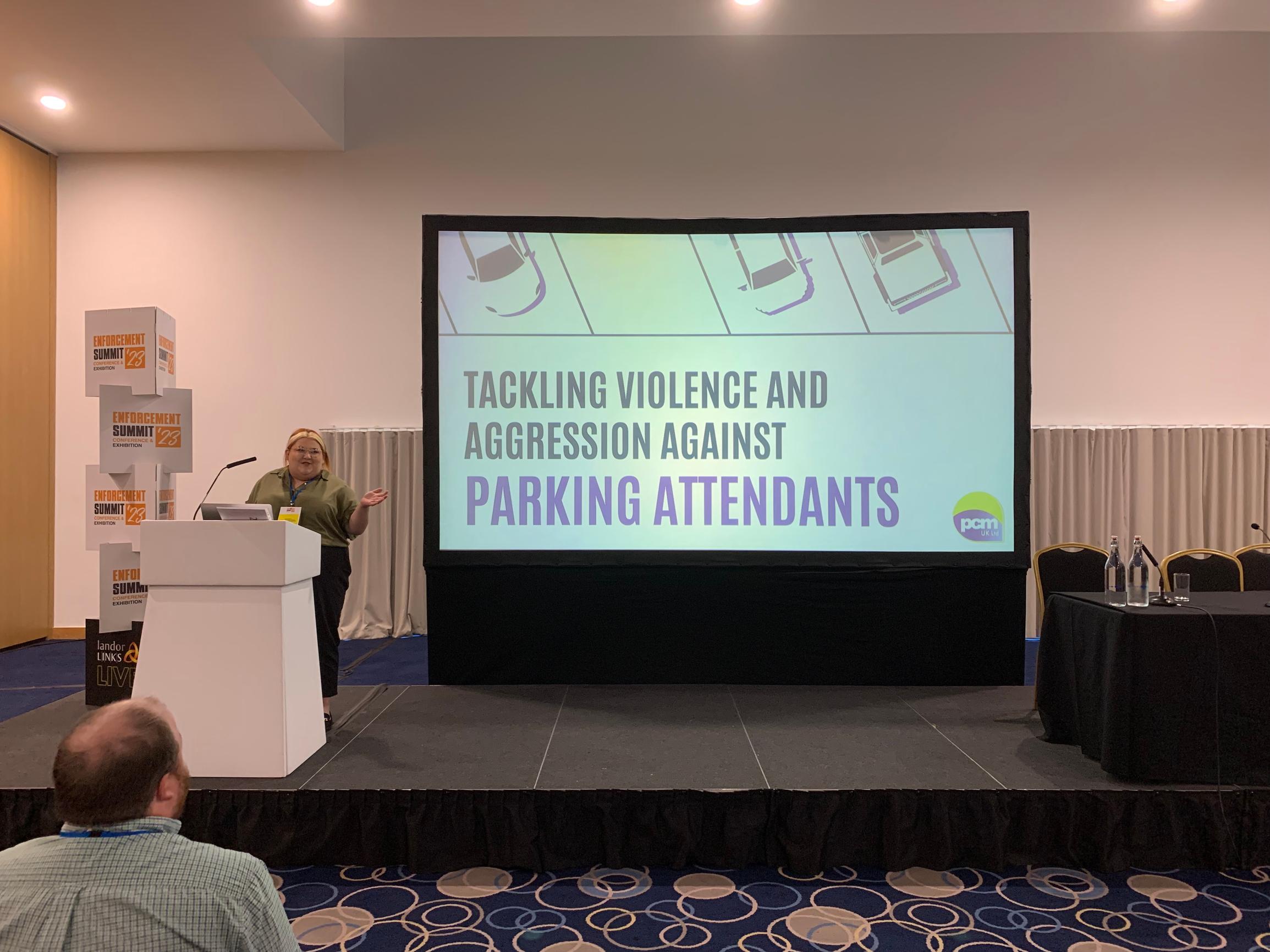 Annie Oliver addressed violence against parking attendants at the Enforcement Summit 2023