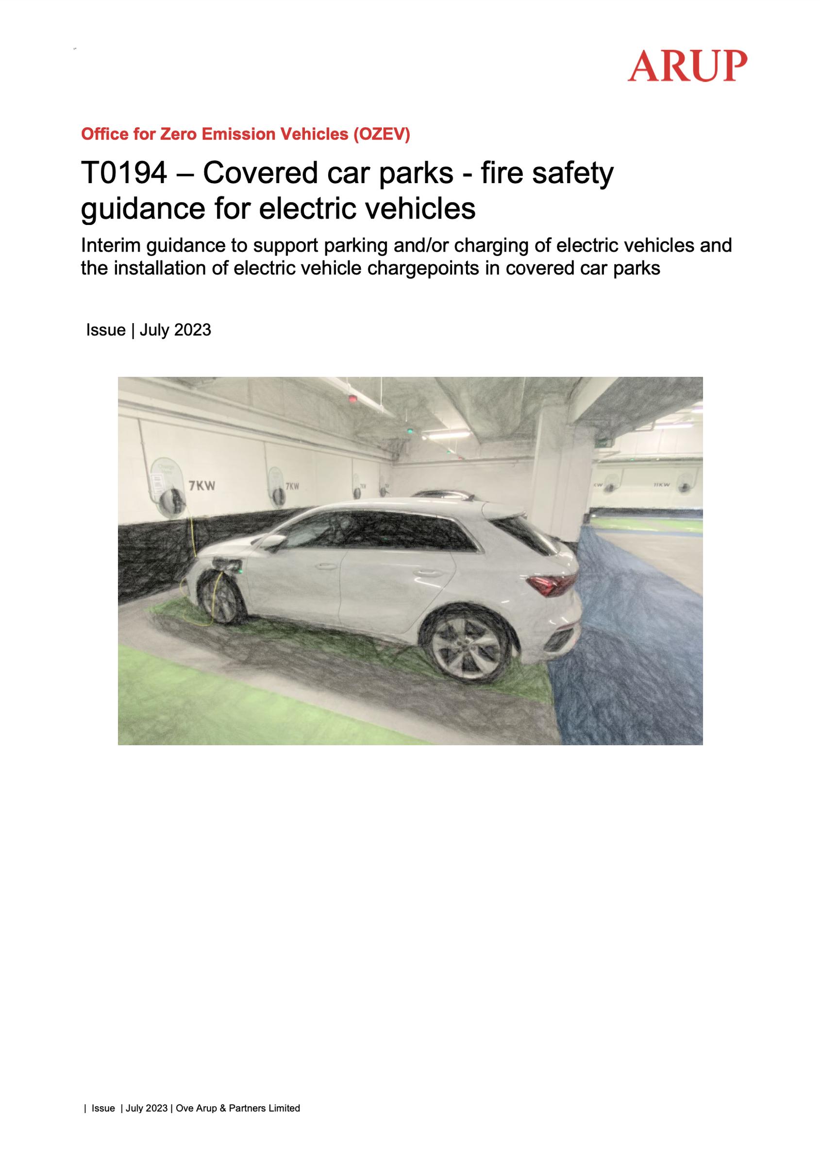 Covered Car Parks: Fire safety guidance for electric vehicles