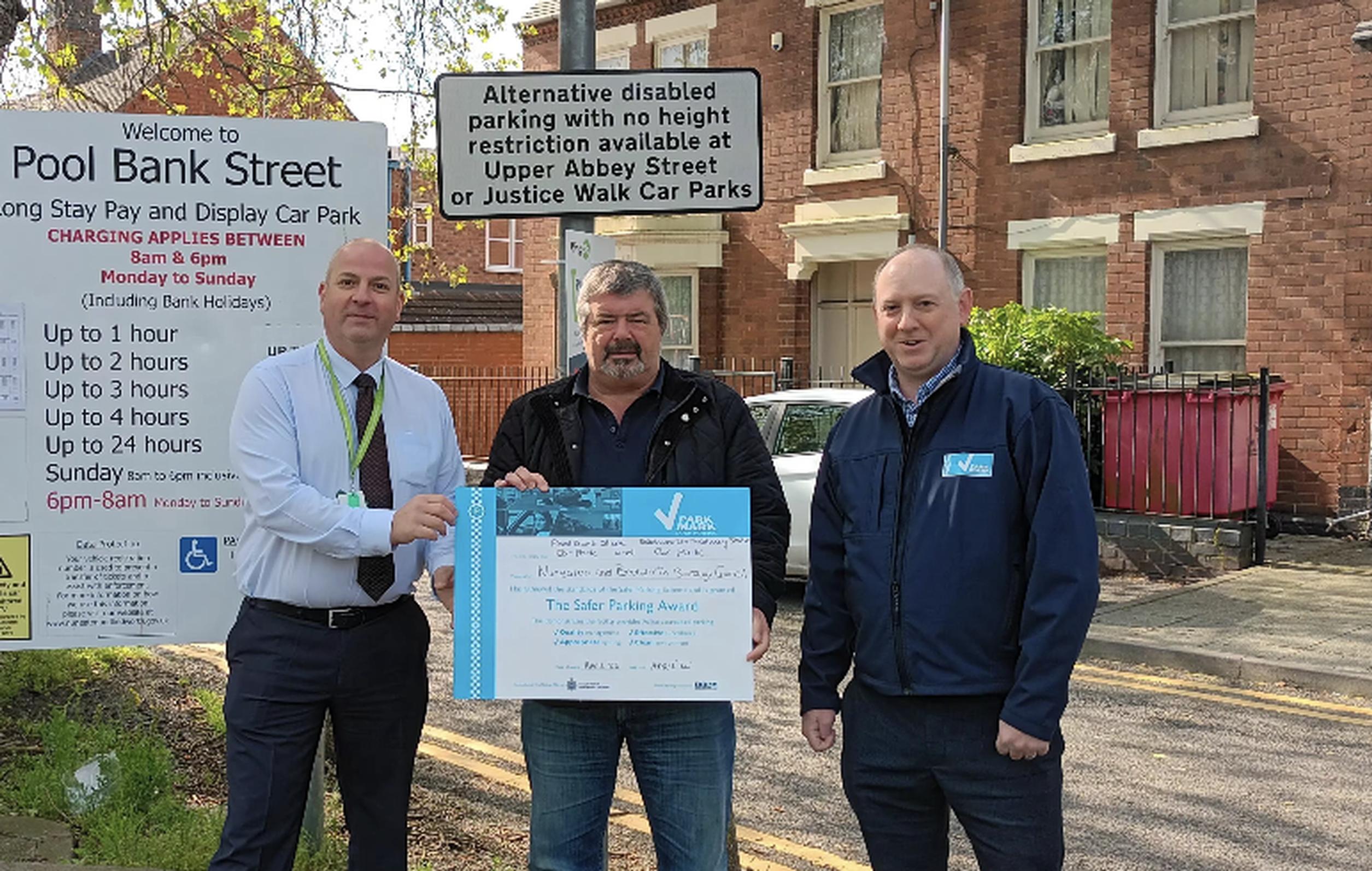 Facility manager Dale Griffin, Warwickshire Police DOCO Mark English, and BPA area manager Matthew Robinson