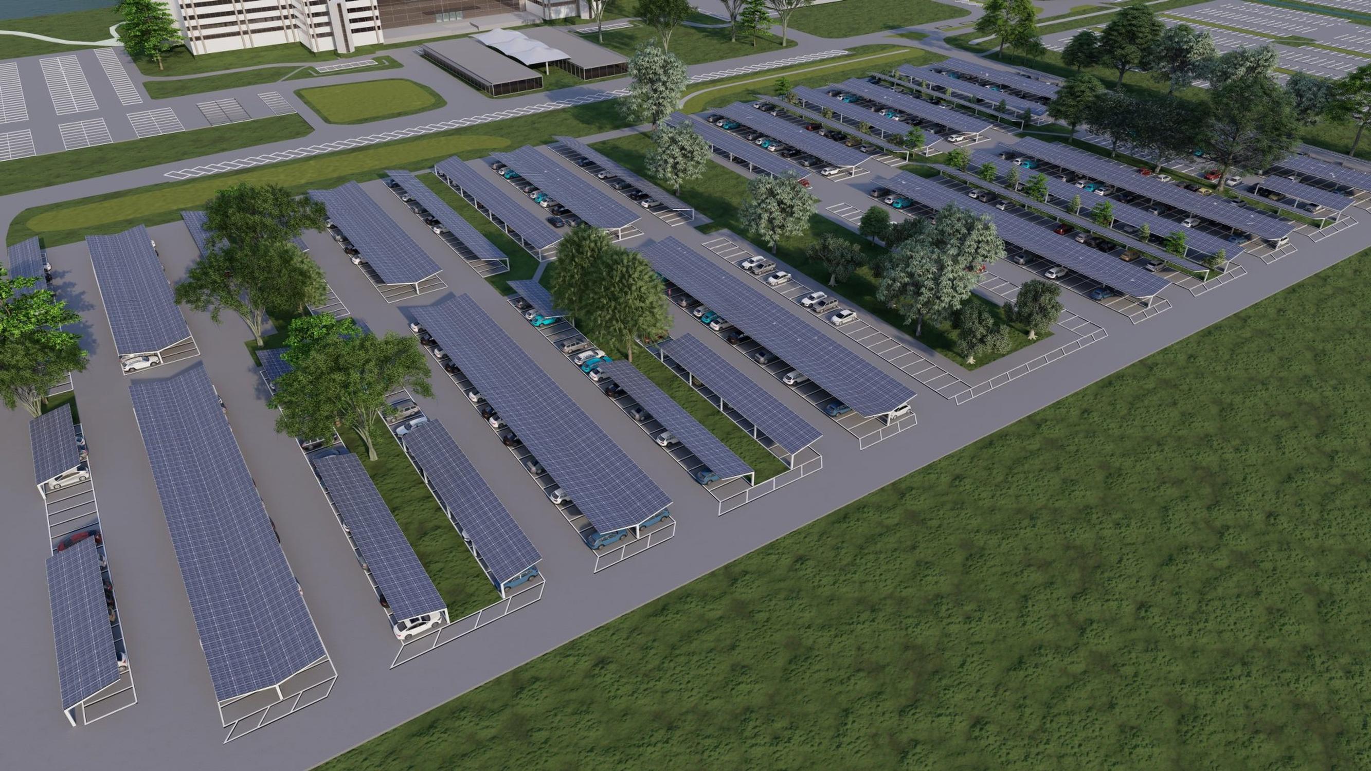 Design for the Lakeside Business Park solar car park