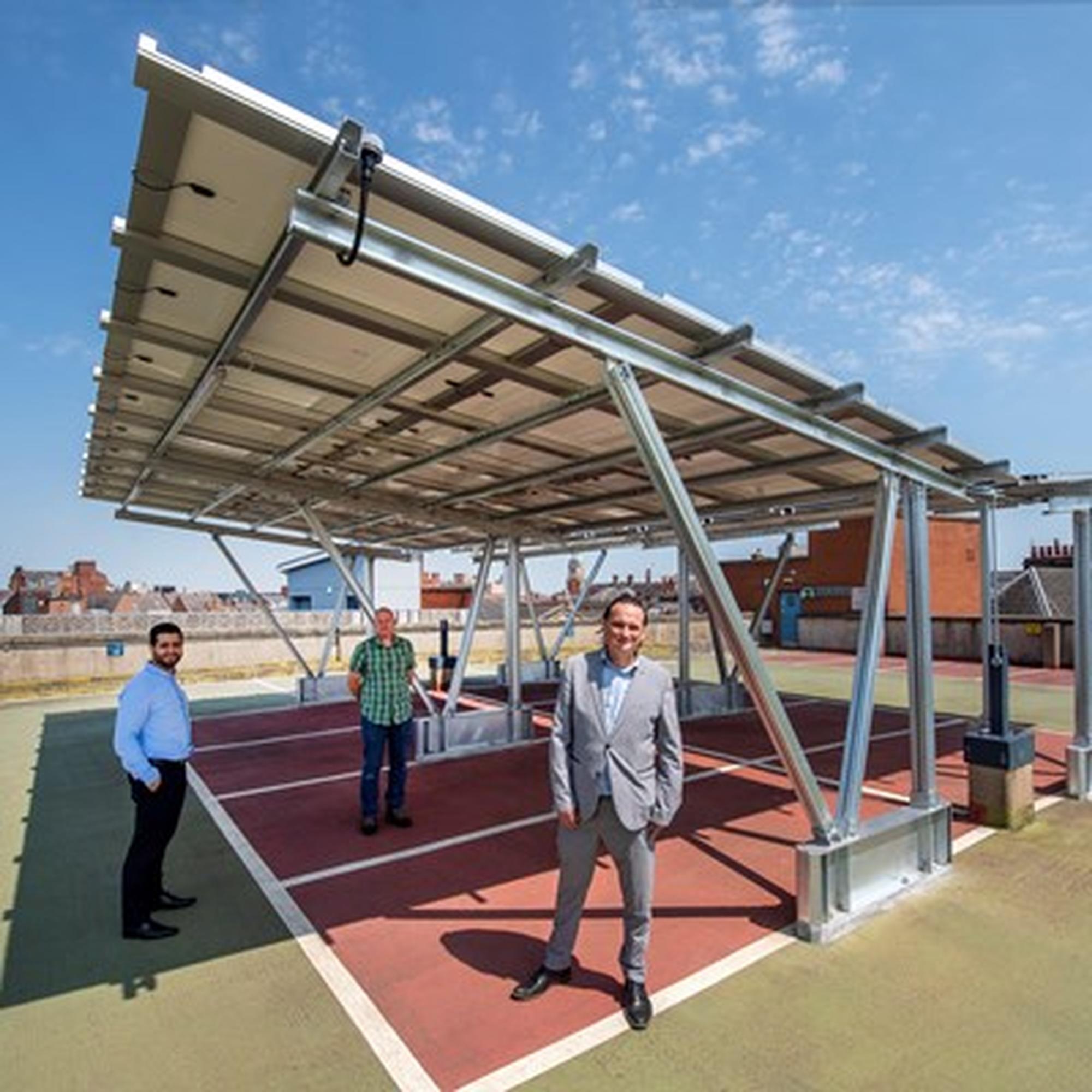 Cllr Adam Clarke opens Leicester`s new solar car park canopies