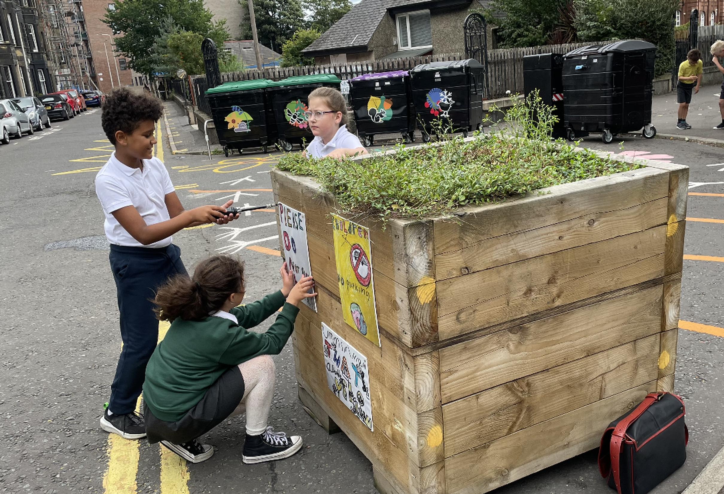 Pupils creating artwork at St Mary’s RC Primary in Leith