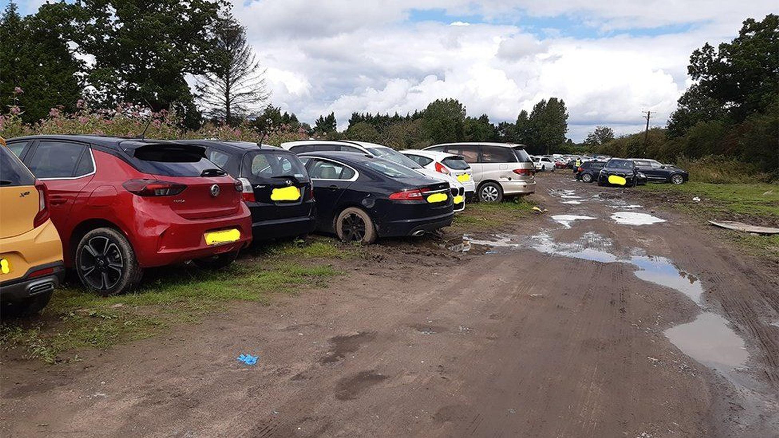 Cars booked with meet & greet companies are being parked in muddy fields (Cheshire Police)
