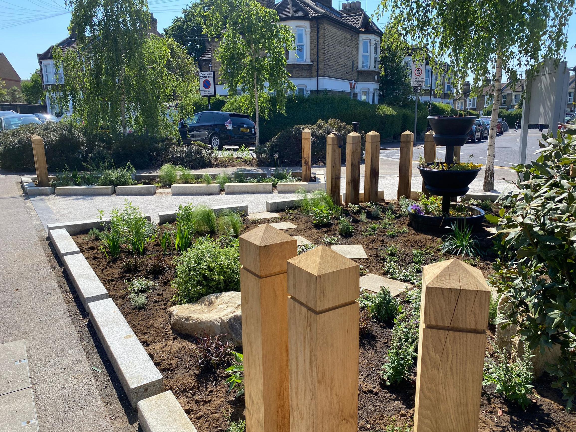 Rain gardens reduce run-off as well as improving air quality, lowering temperatures and attracting biodiversity