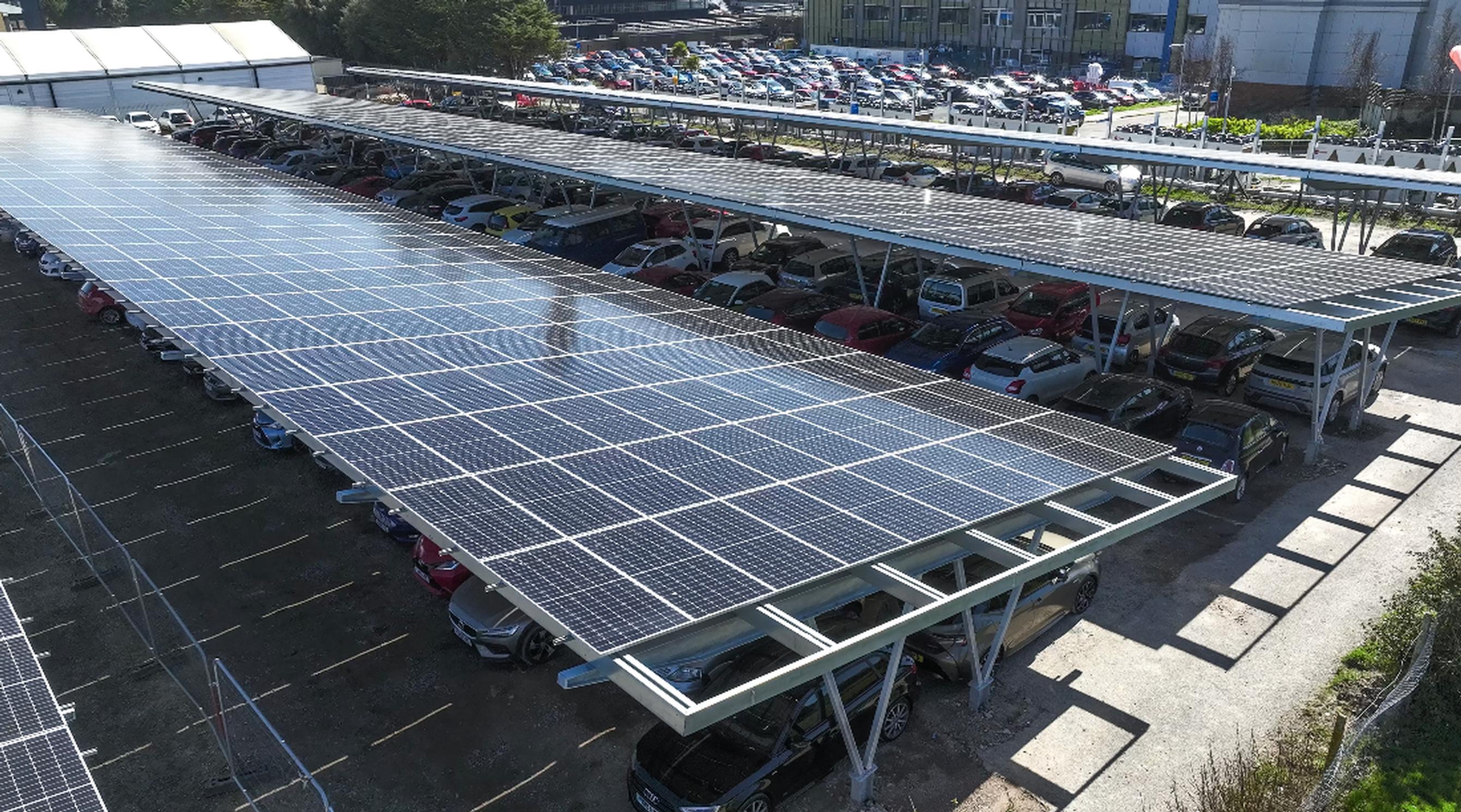 The solar car park at Eastbourne District General Hospital