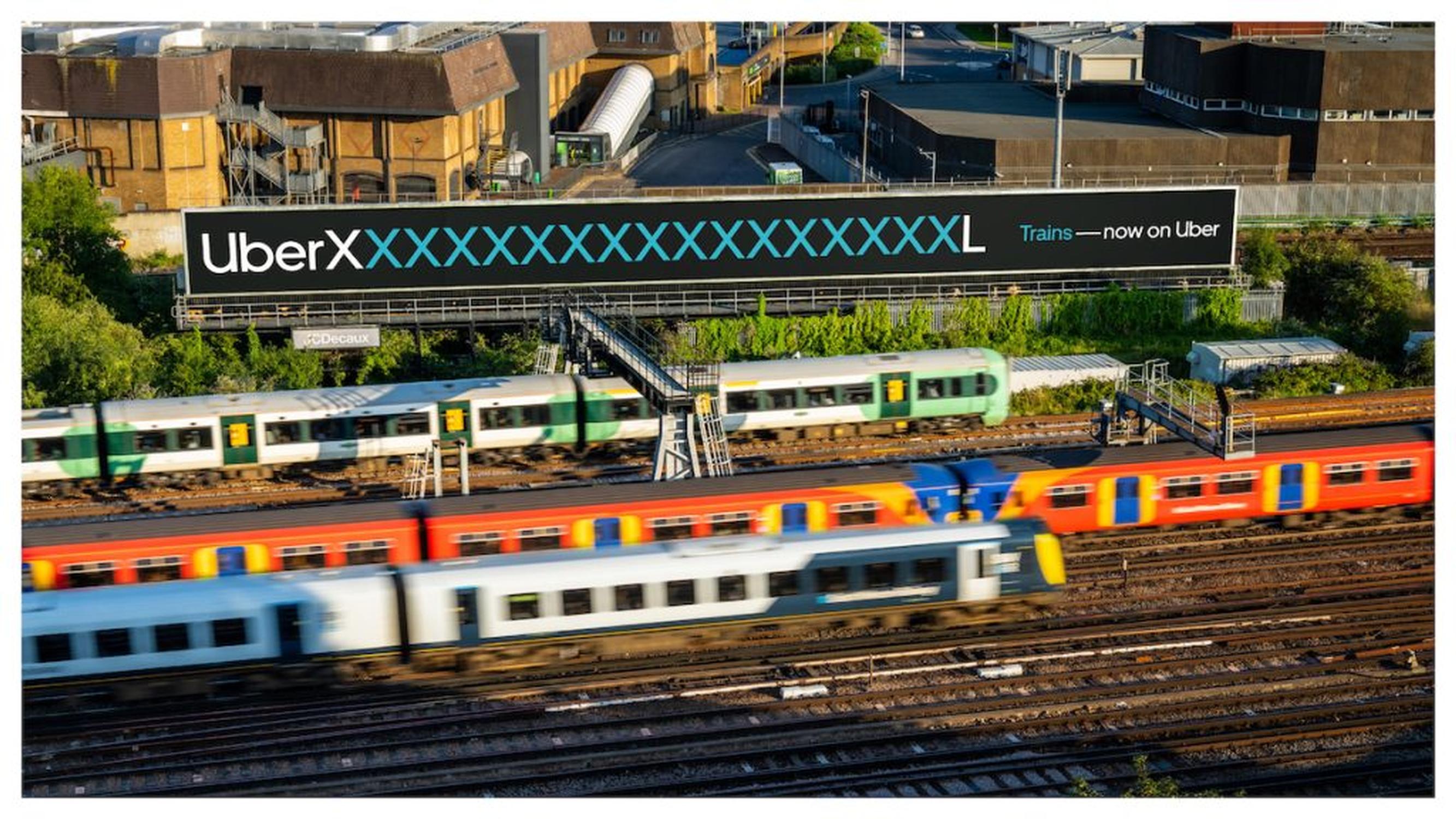 Uber’s high-profile marketing of its rail booking facility included track-side and in-station digital displays