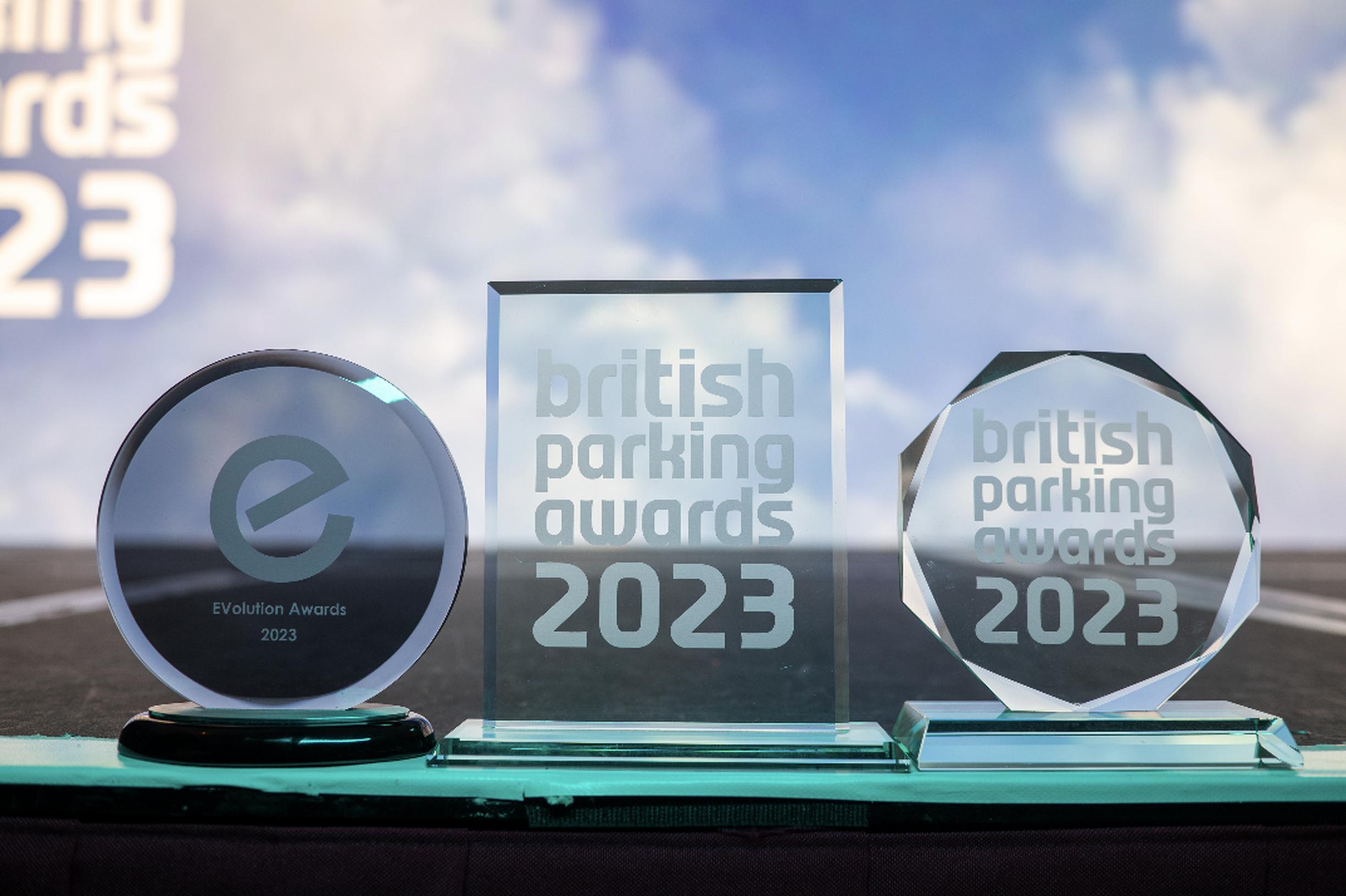The British Parking Awards trophies