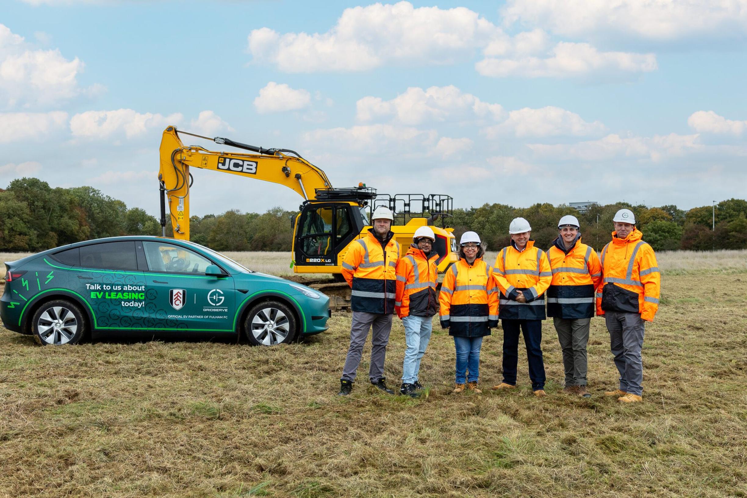 A ground-breaking ceremony was attended by Toddington Harper, GRIDSERVE CEO and Henry and Martha Lytton-Cobbold, Knebworth House Estate