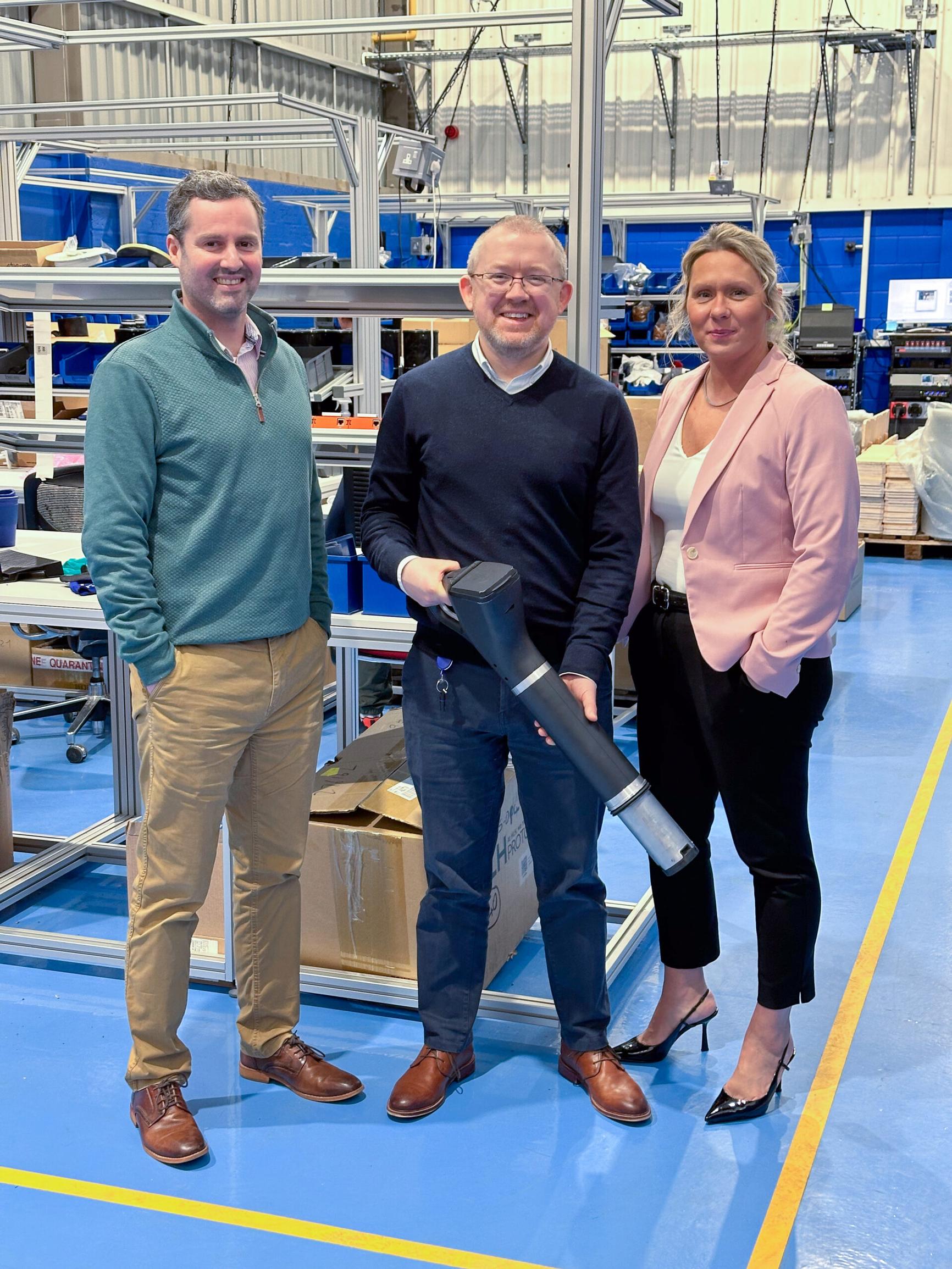 (L-R) Keith Barclay, investor at BGF, Ian Mackenzie, CEO at Trojan Energy and Nicola Douglas, executive director at Scottish National Investment Bank