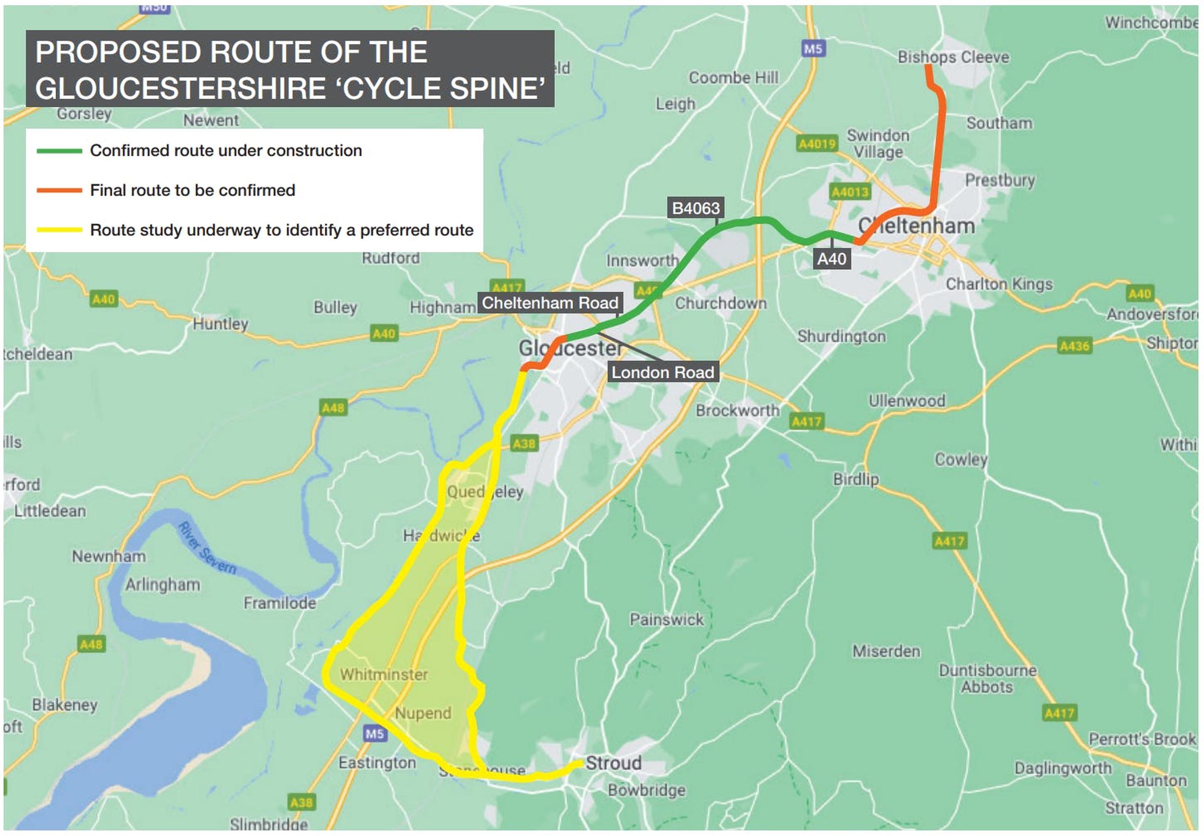 Gloucestershire to get 26-mile ‘cycle spine’ linking towns