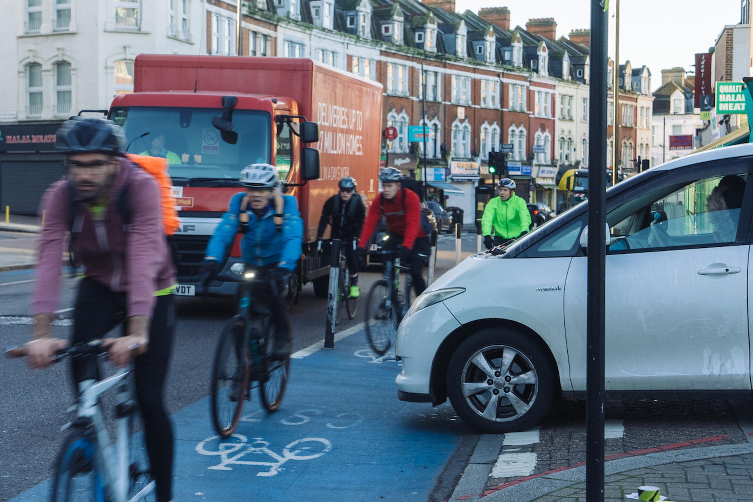 LCC’s worst junction cluster for road danger in London: a few side streets off a main road in Wandsworth that cross the cycle tracks on Cycle Superhighway 7. PIC: Calvin Cheung