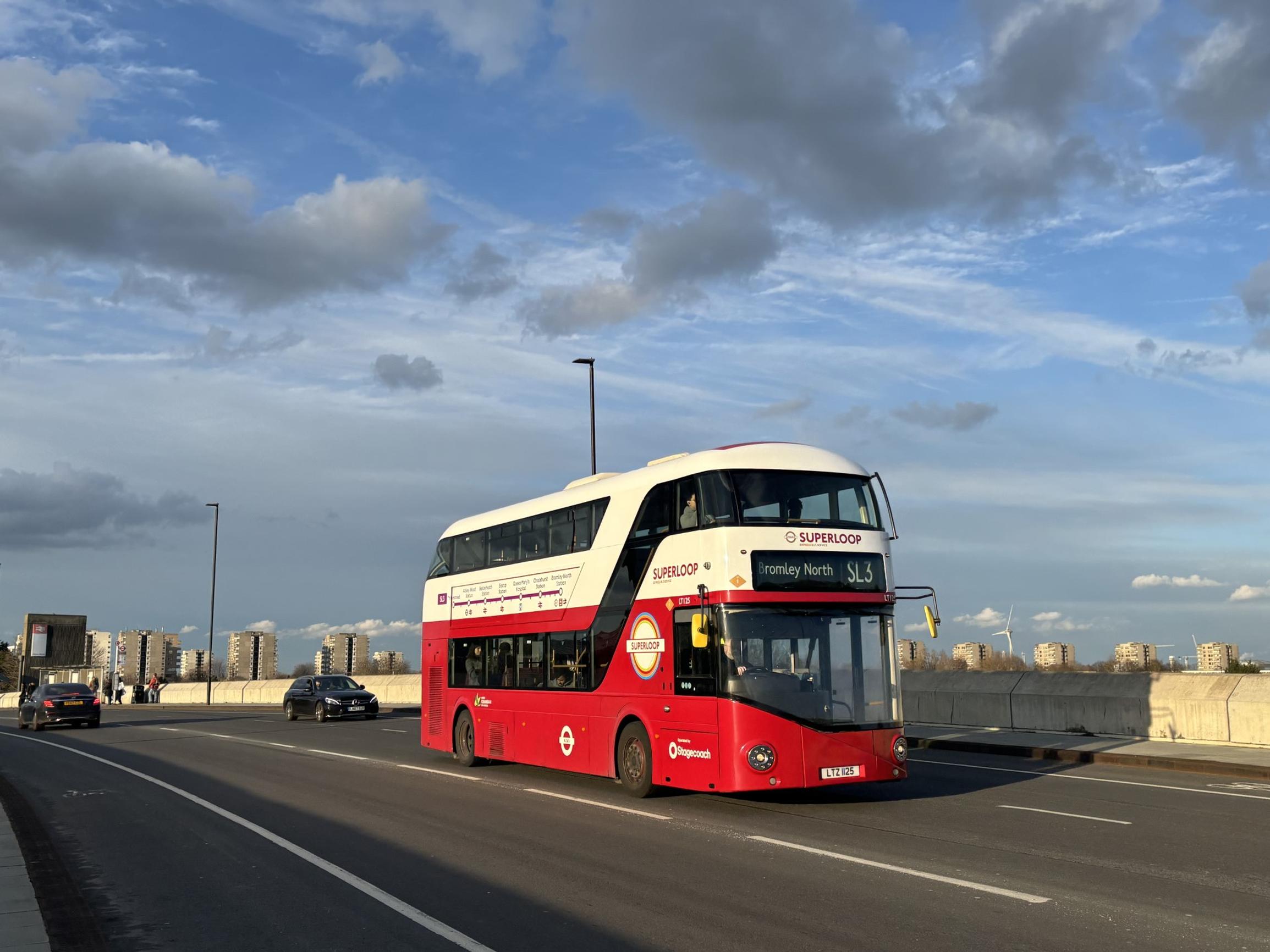 The limited-stop SL3 service runs between Thamesmead and Bromley North