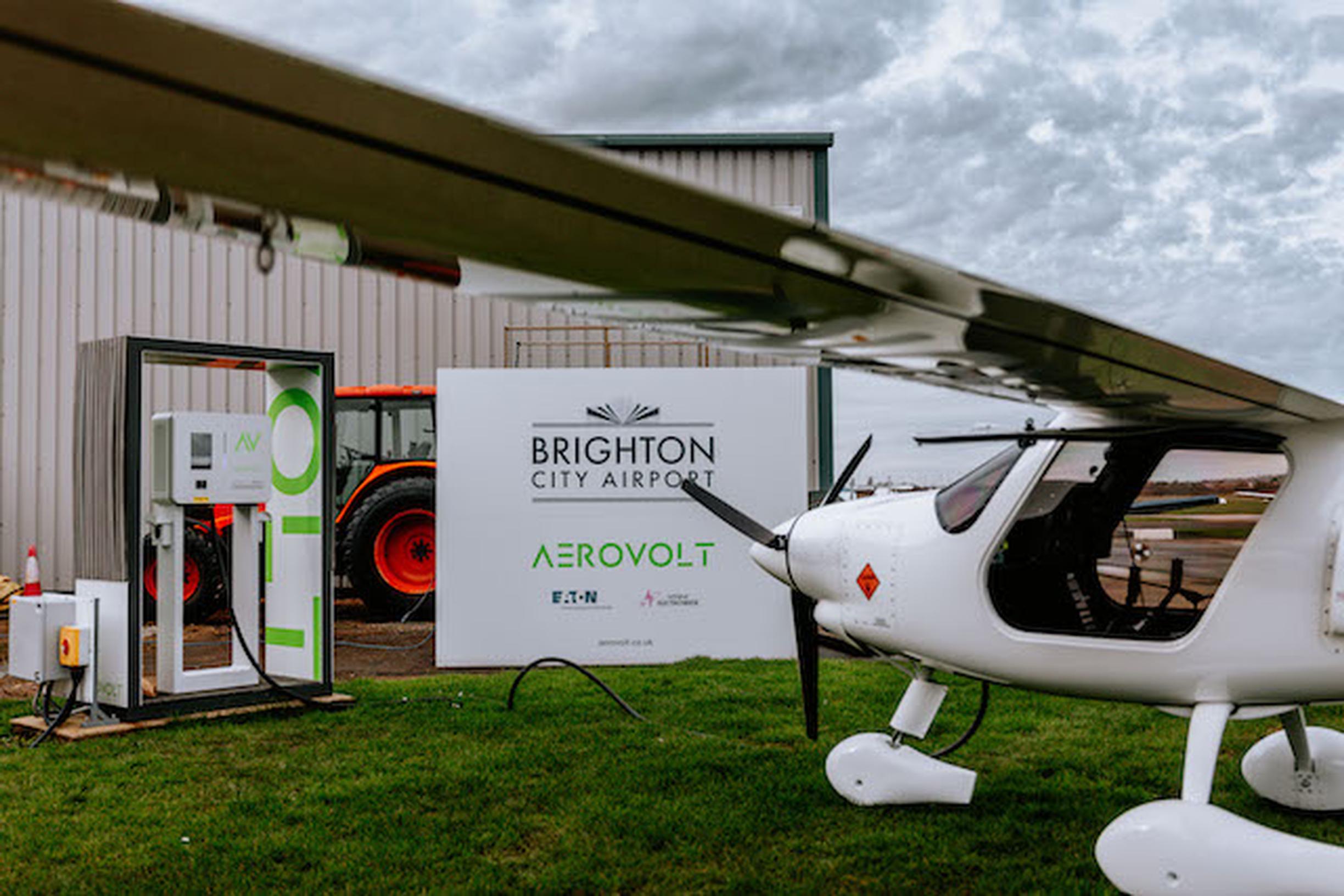An Electroverse charger at Brighton City Airport
