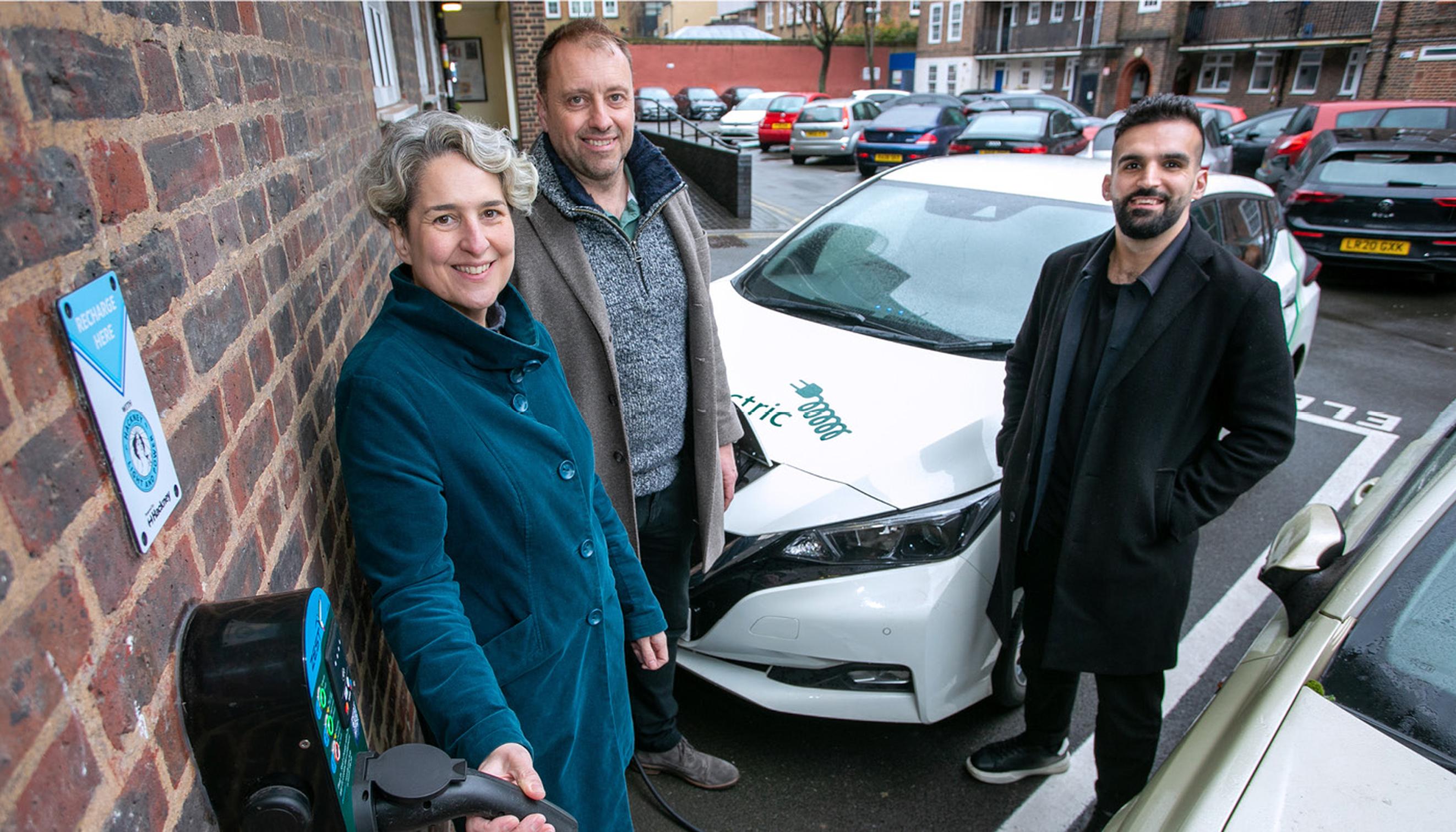 Unveiling tbe first of 2,500 Zest chargers to be installed across Hackney