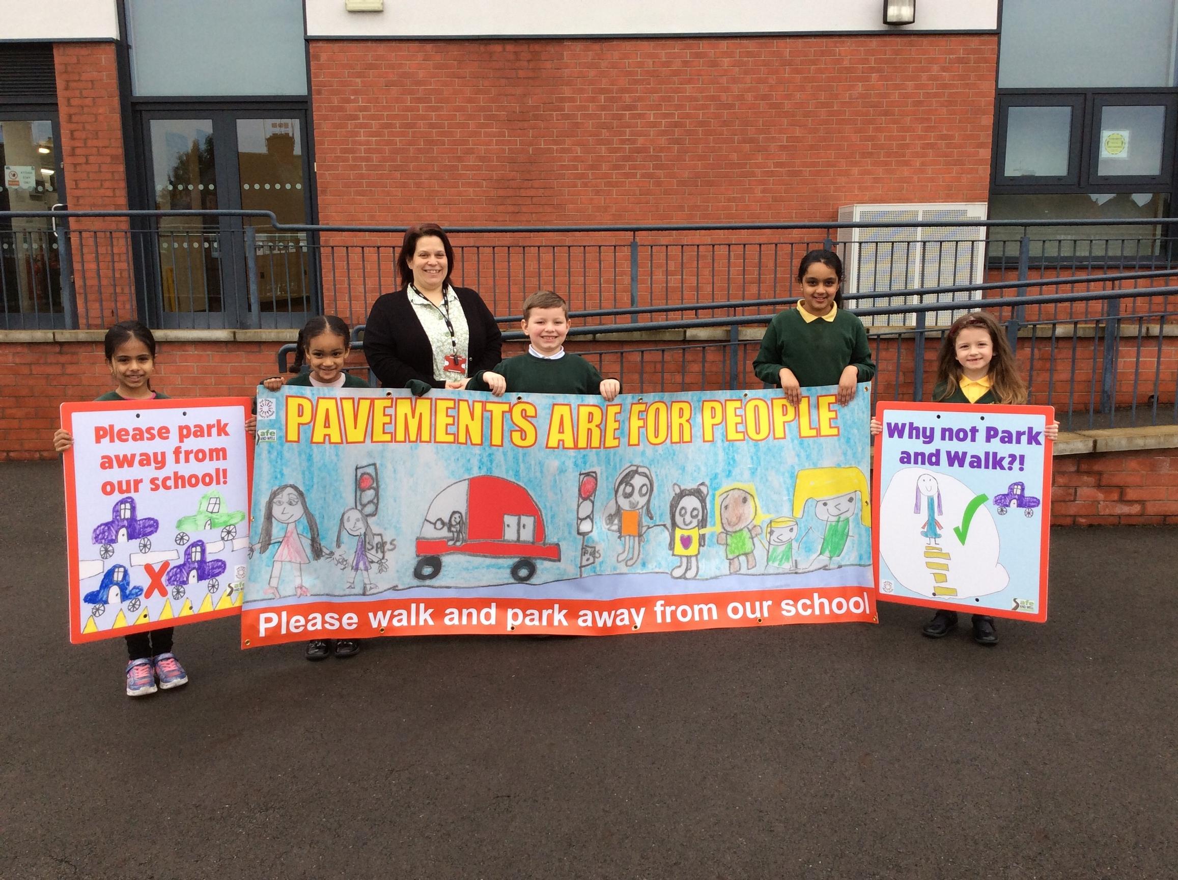 School children of Hall Green Primary School in West Bromwich have been ncouraging responsible parking
