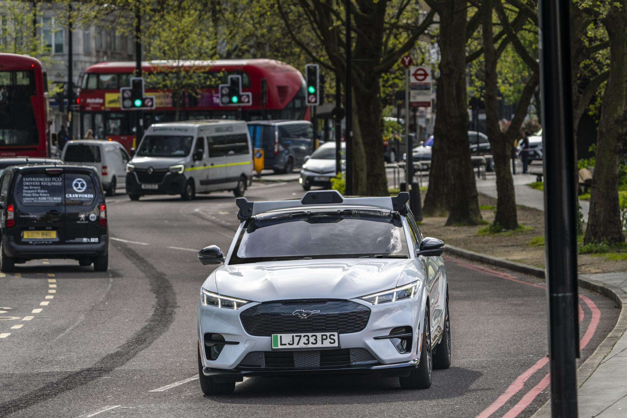 A Wayve enabled vehicle in London