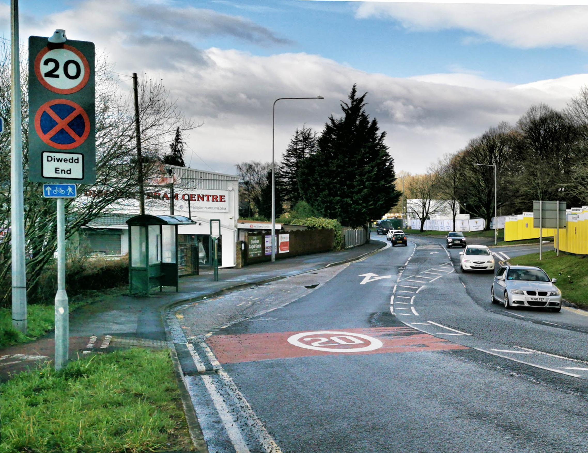 A 20mph road in Cwmbran, Torfaen