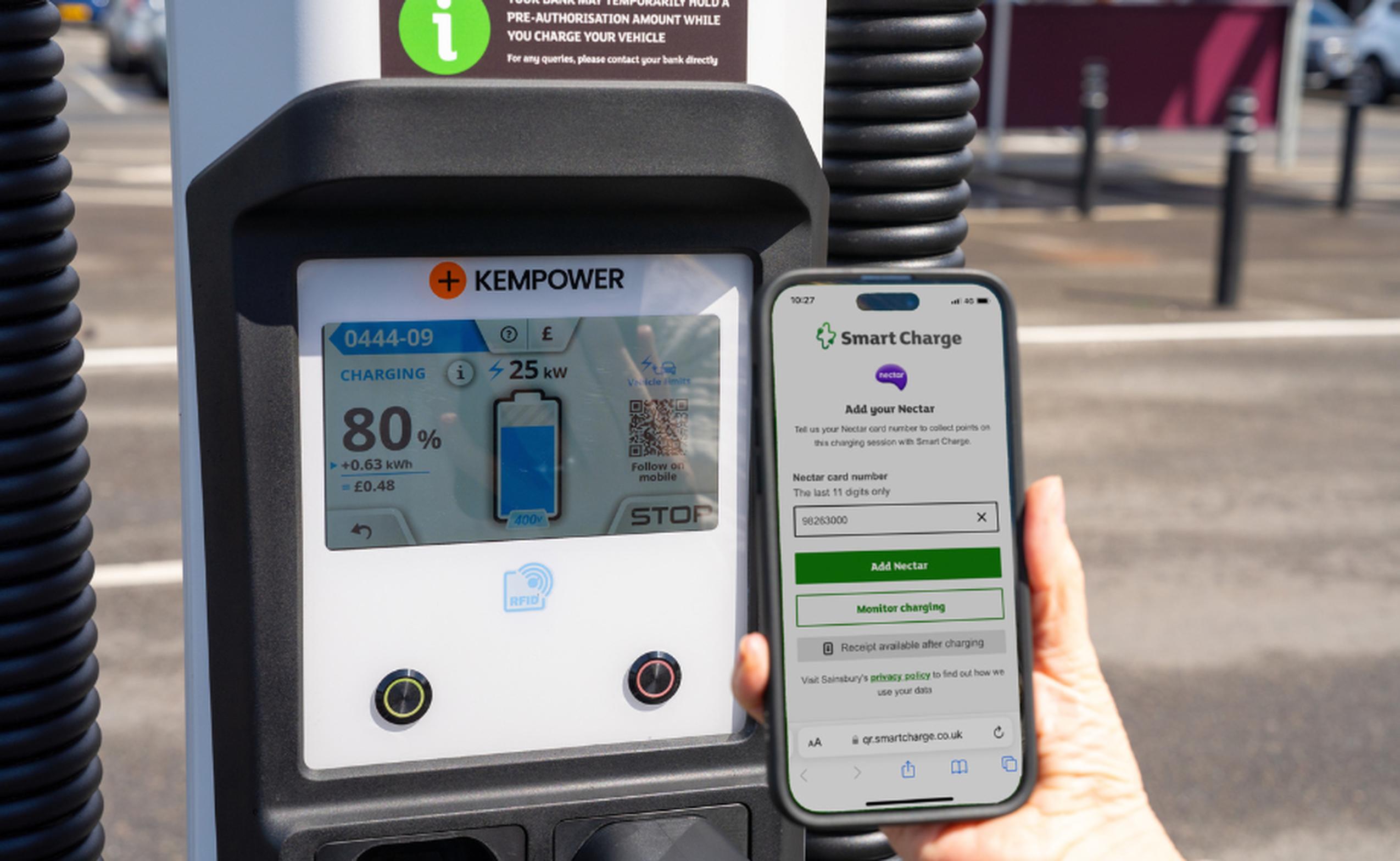 A Sainsbury`s chargepoint