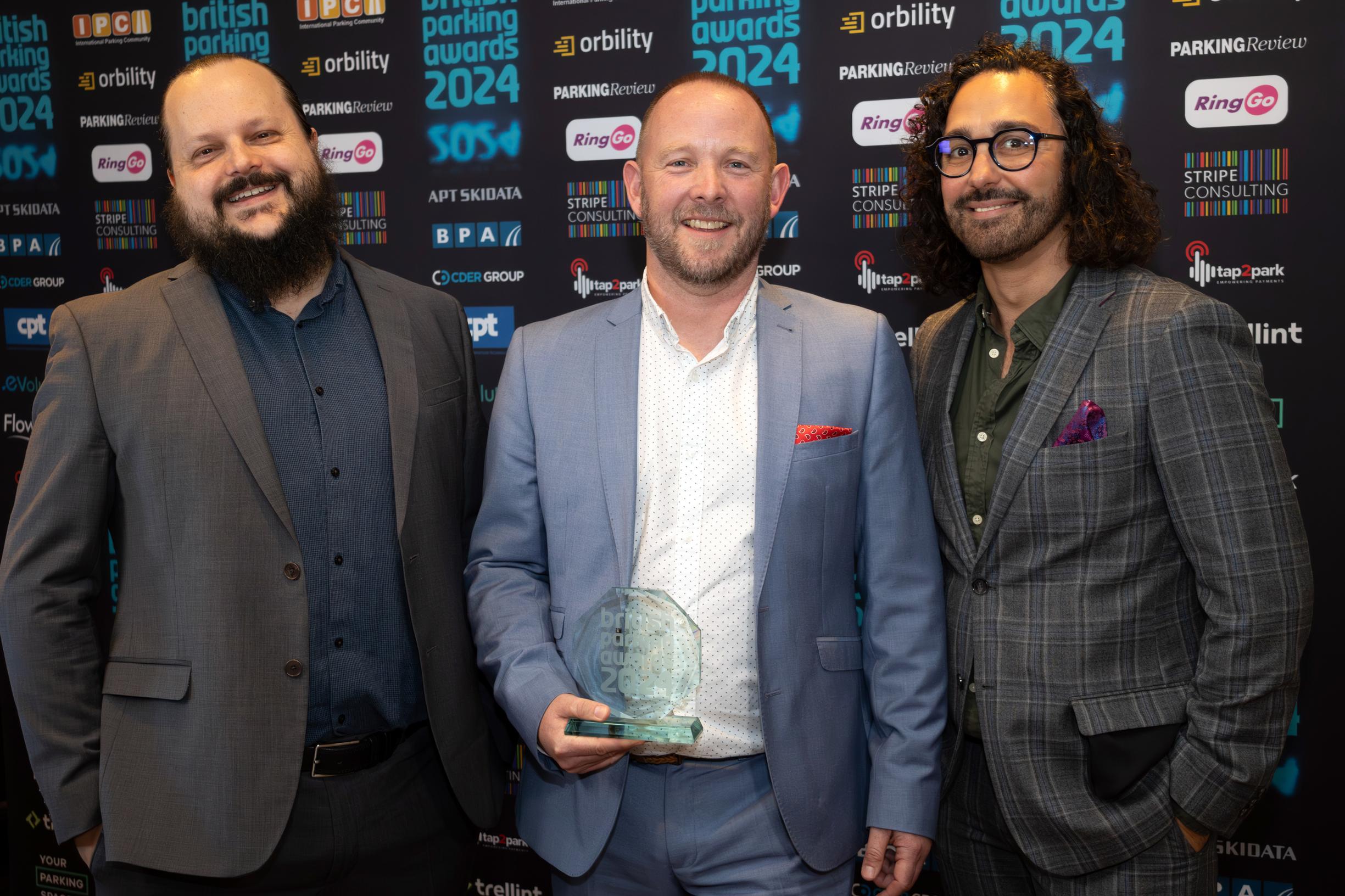 Parkopedia’s Ian Auty, Lewis Johnson and Vernon Botha