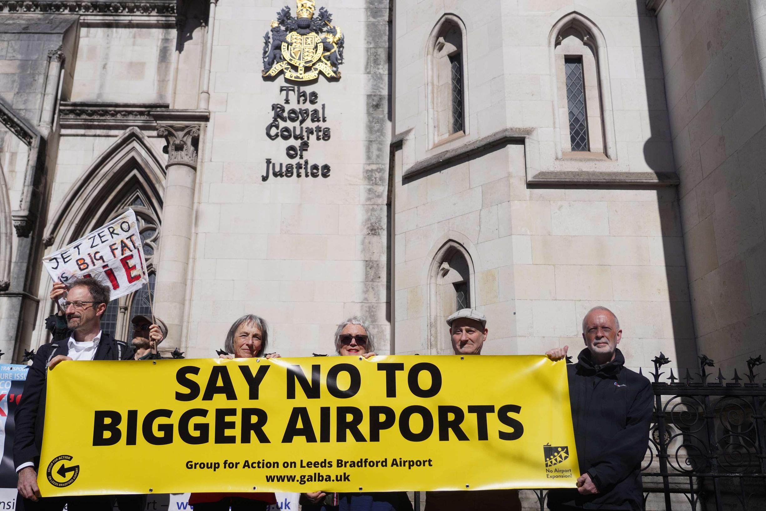Climate charity Possible and the Group for Action on Leeds Bradford Airport at the Royal Courts of Justice