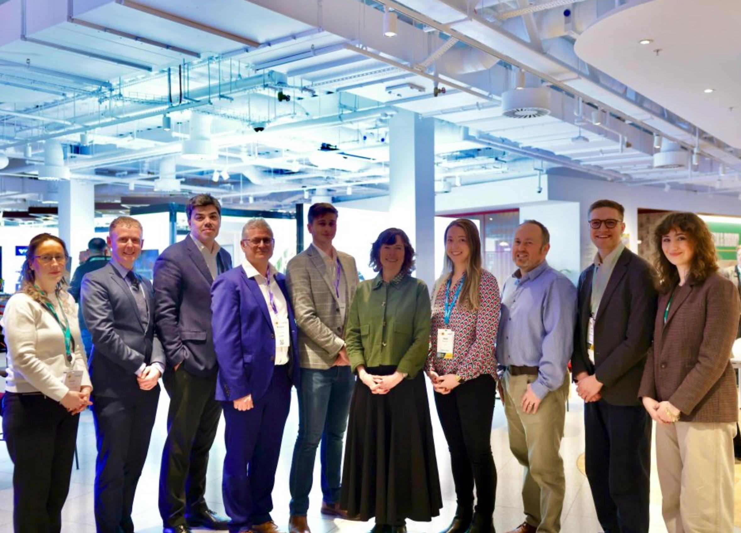 The ‘AI in Transport’ innovators winners with Erika Lewis (centre), CEO of the Connected Places Catapult