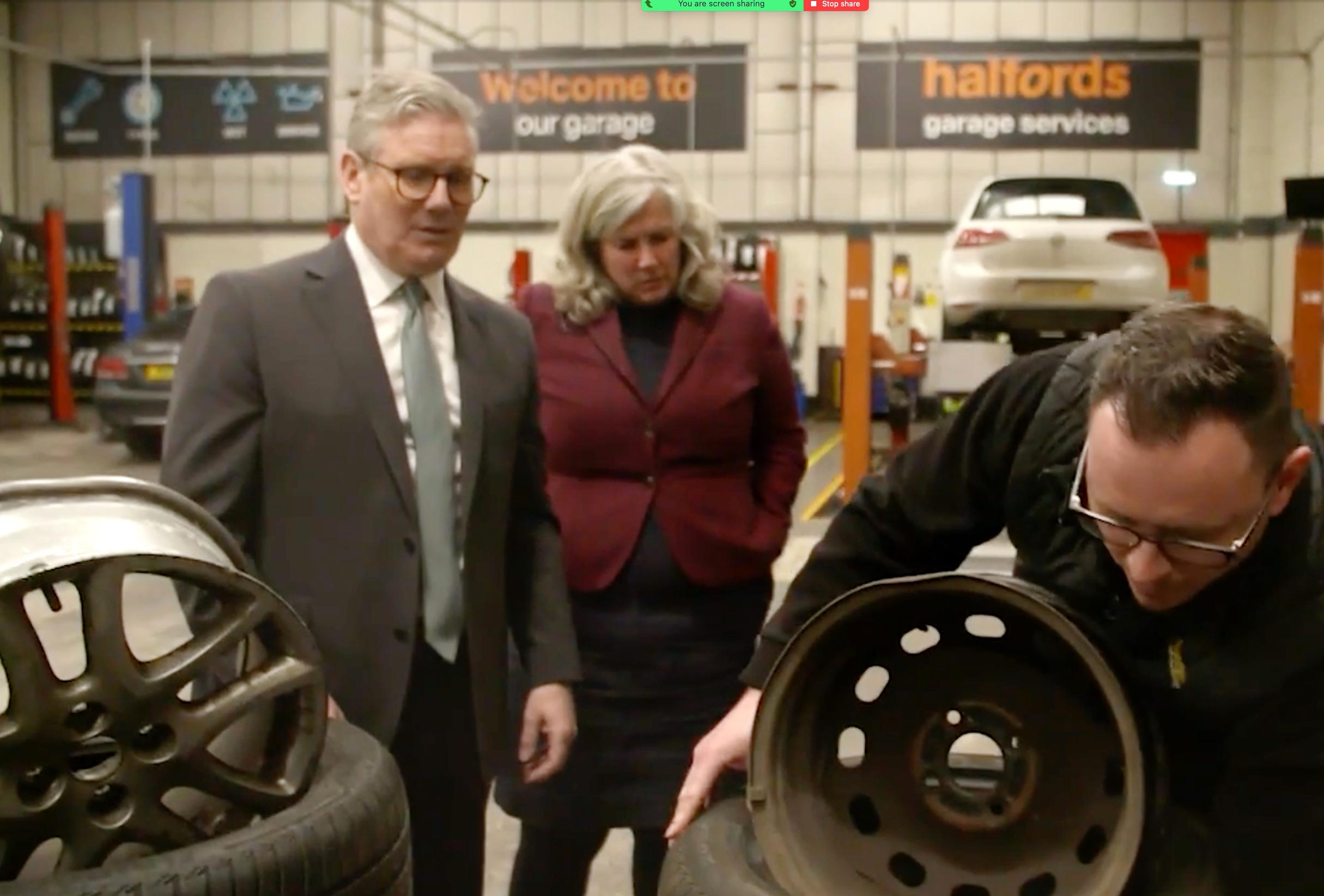 Starmer and Alexander saw wheel damage at the Halfords in Cambridge