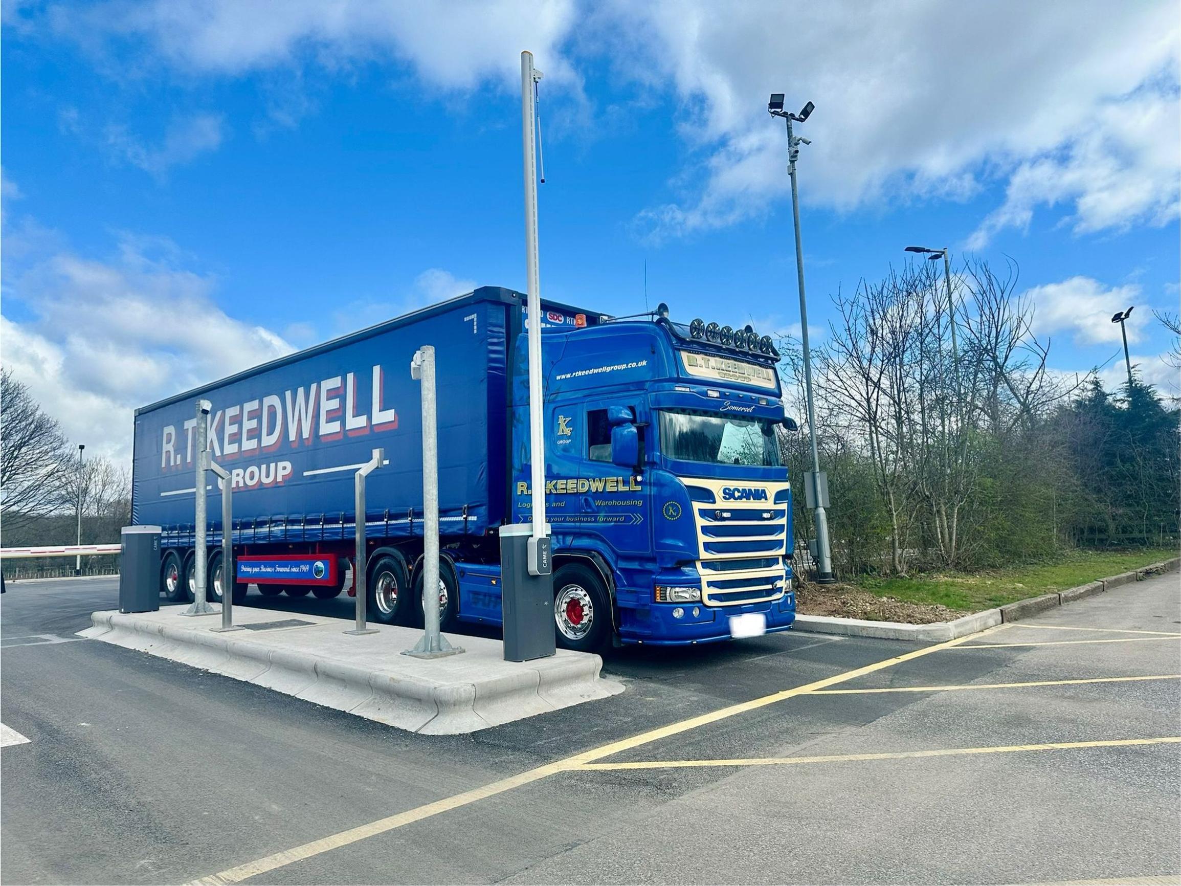 The first lorry to use the newly upgraded Chippenham Pit Stop