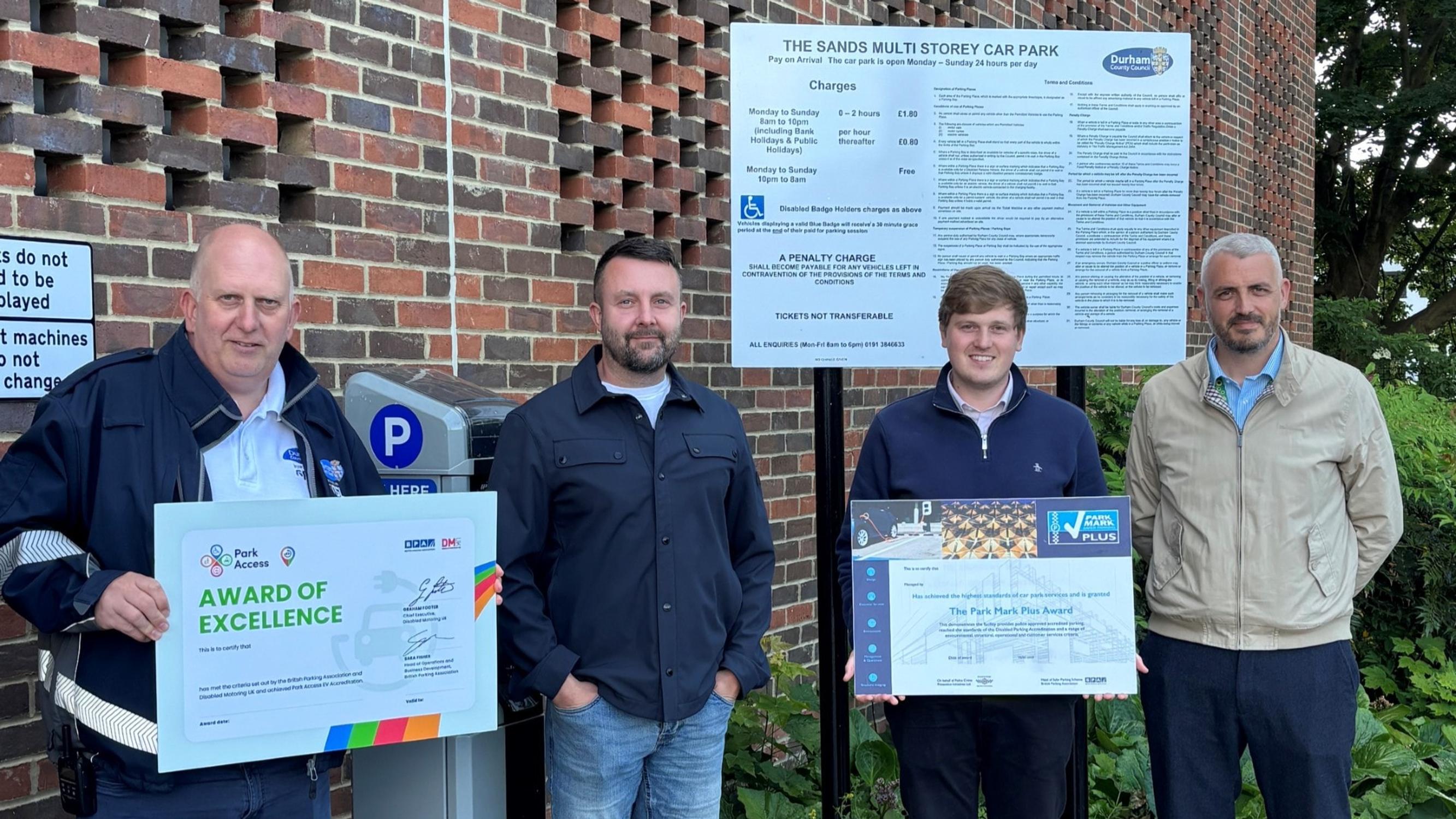Durham County Council receives its Park Mark Plus and Park Access EV accreditations