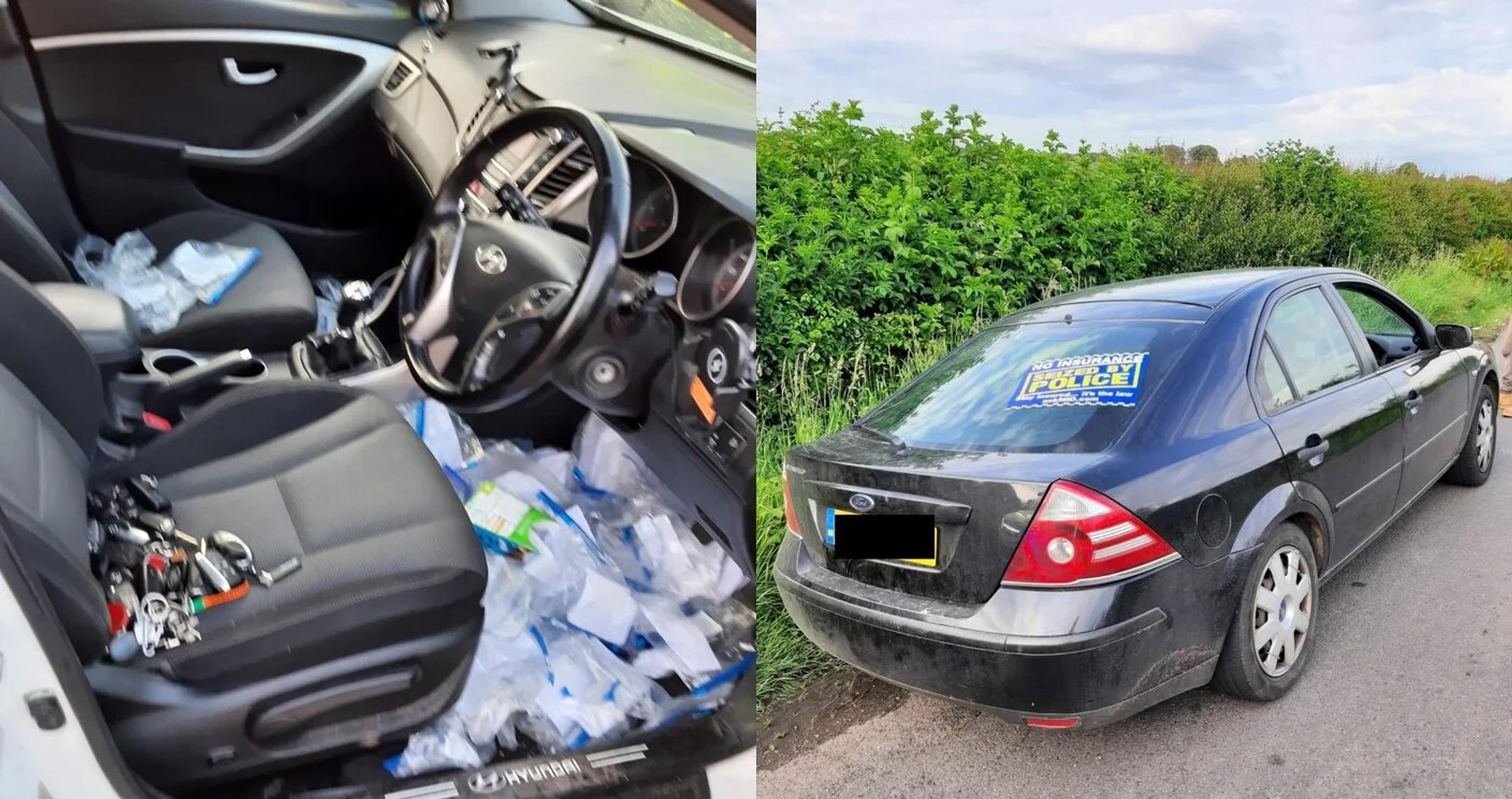 One of the cars seized during the operation targeting unofficial parking companies near Bristol Airport – Customers’ keys were insecure and piled up on car seats and footwells
