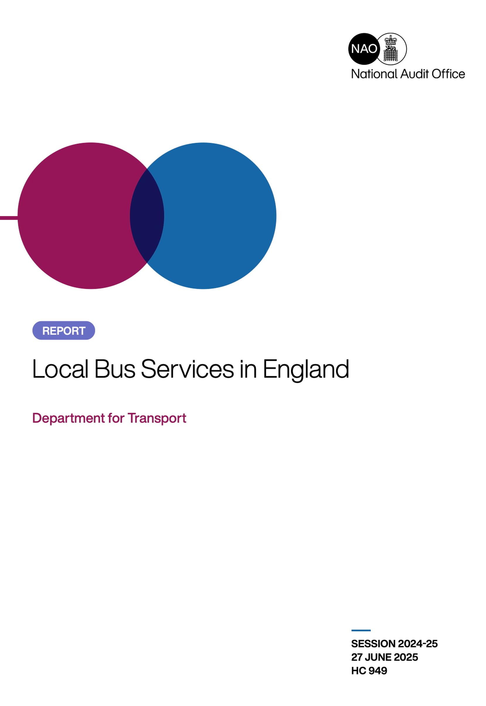 DfT must do more on bus service improvement, NAO report says
