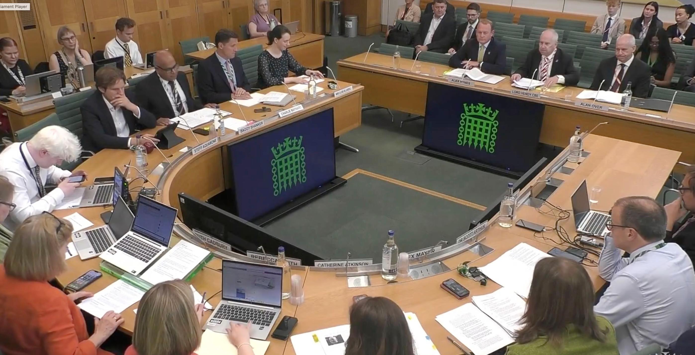 Lord Hendy at the Transport Committee hearing on ‘rail investment pipelines’ on 16 July