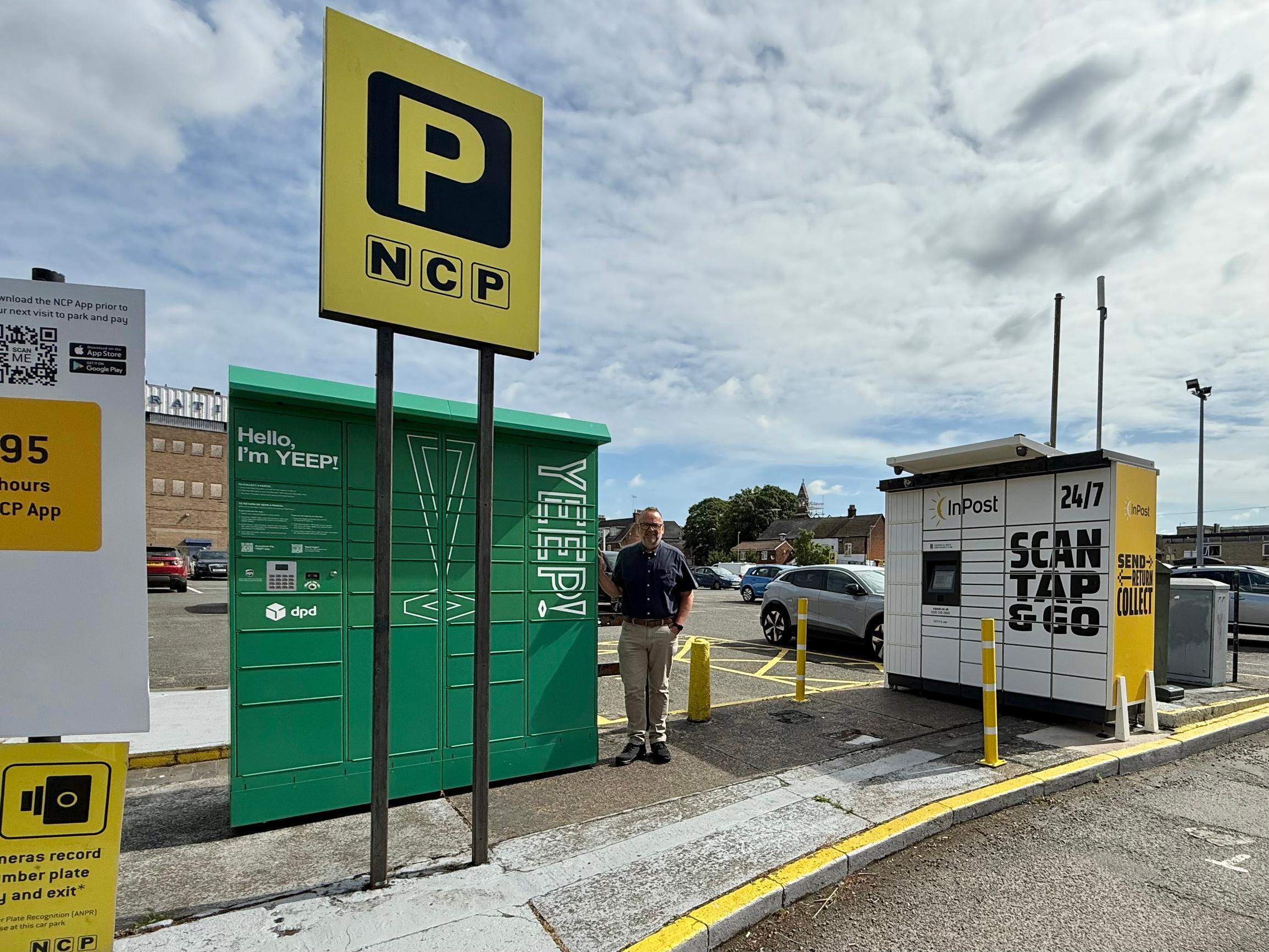 LockerQuest CEO Jonathan White at an NCP pick-up location
