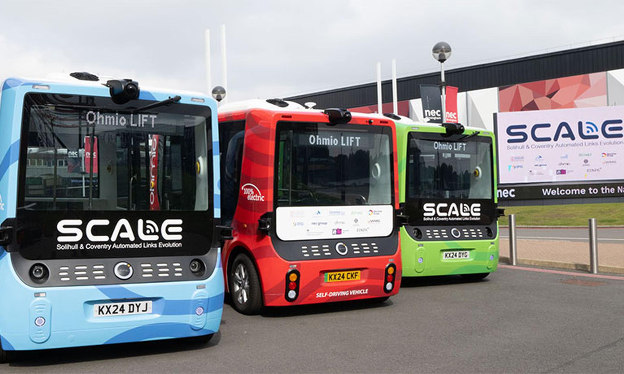 The SCALE shuttles can carry up to 14 passengers and are fitted with cameras and sensors that allow the vehicles to detect surroundings and navigate live traffic