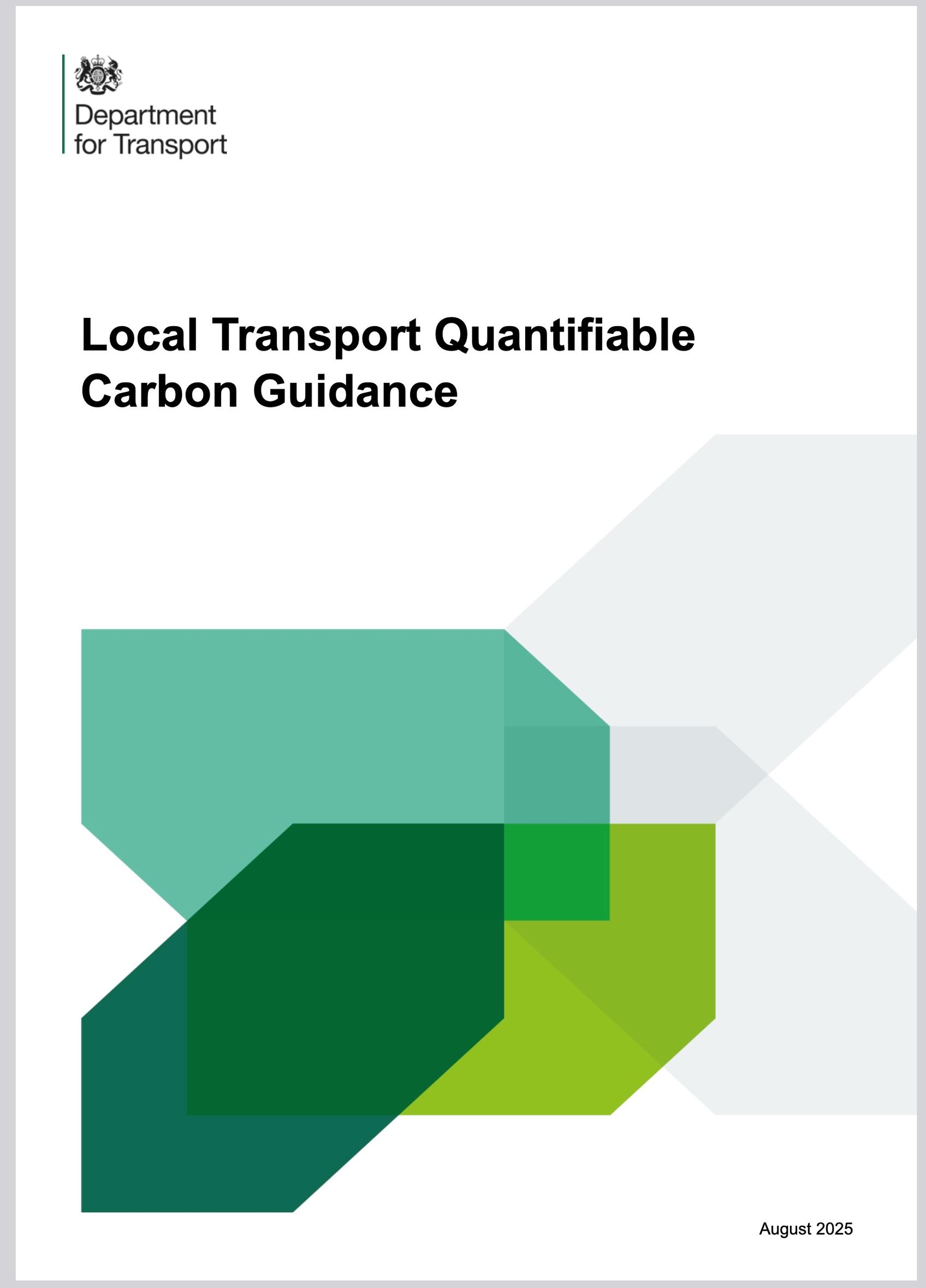 DfT finally issues carbon quantifying guidance for Local Transport Plans