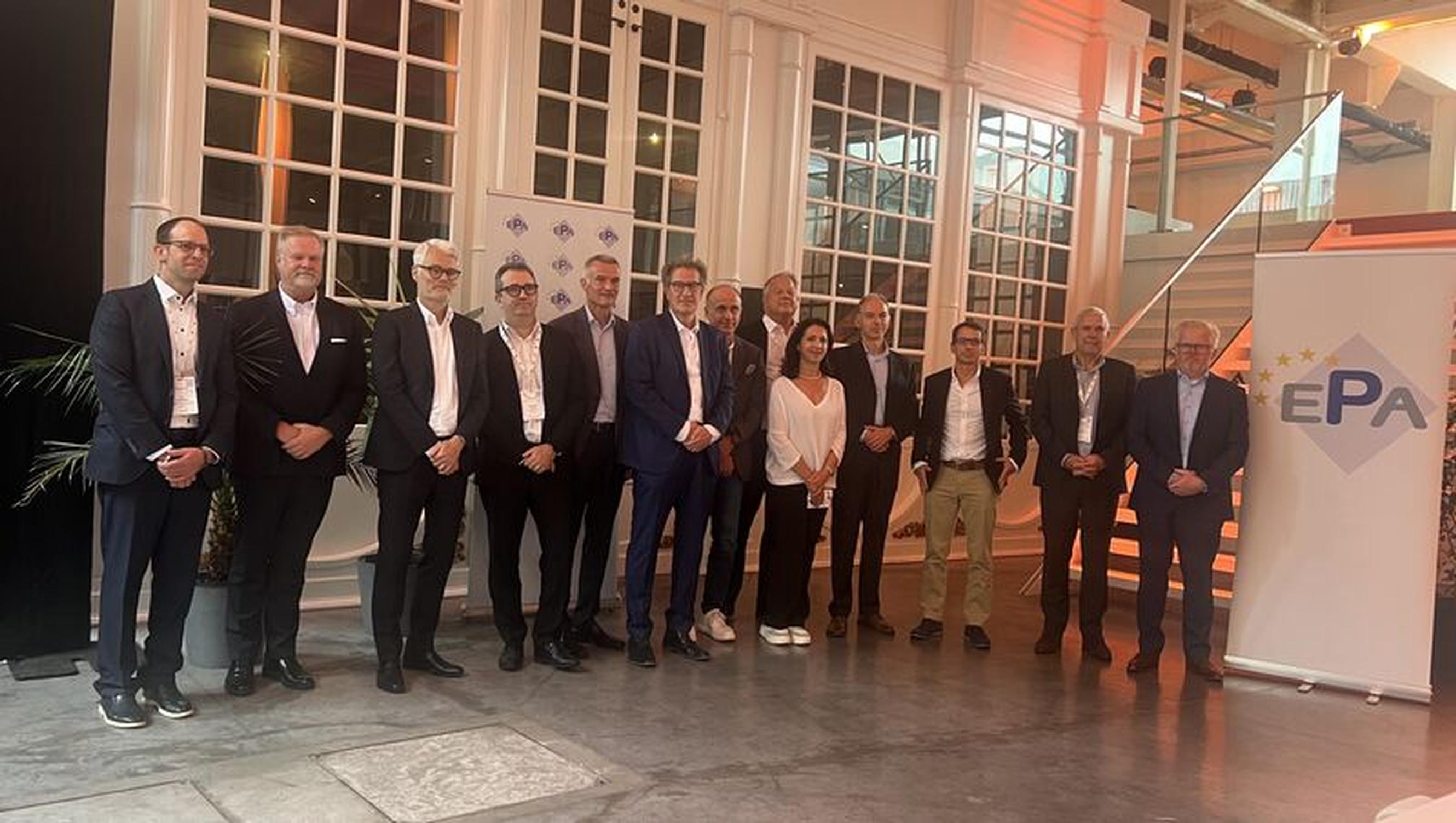 EPA executive director Tom Antonissen with board members Christian Tønnevold, Morten Hother Sørensen, Sébastien Fraisse, Michael Kesseler, Theo Thuis, James Toal, Roland Cracco, Giovanna Piras, Nicola Veratelli, Manuel Barrios, Philip De Brabanter and Peter Dingemans
