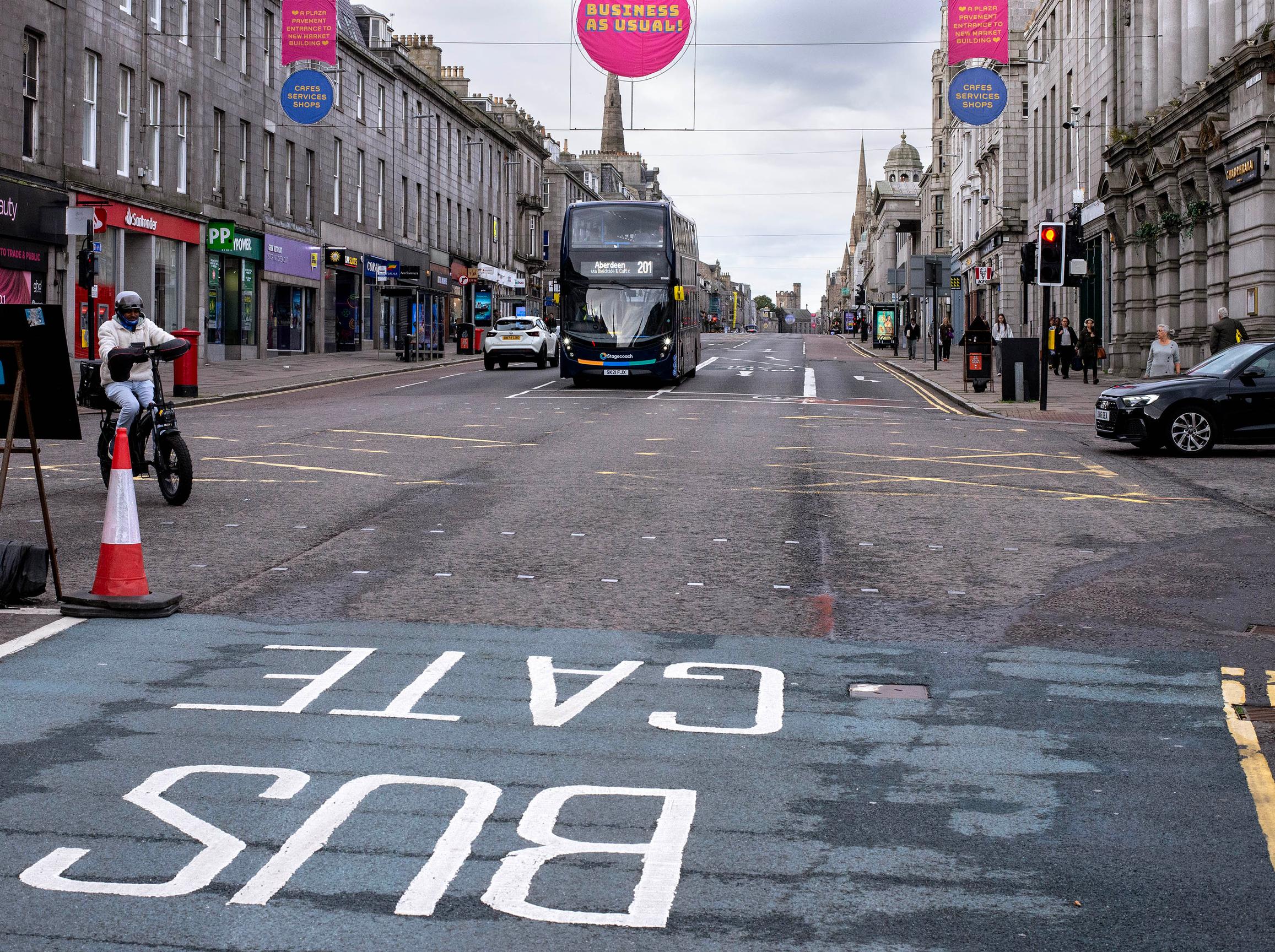 There was a backlash after Aberdeen City Council introduced bus gates in 2023, although there was no change in the capacity of car parks and on-street parking bays. Bus running speeds improved, reducing operating costs and increasing  passenger numbers