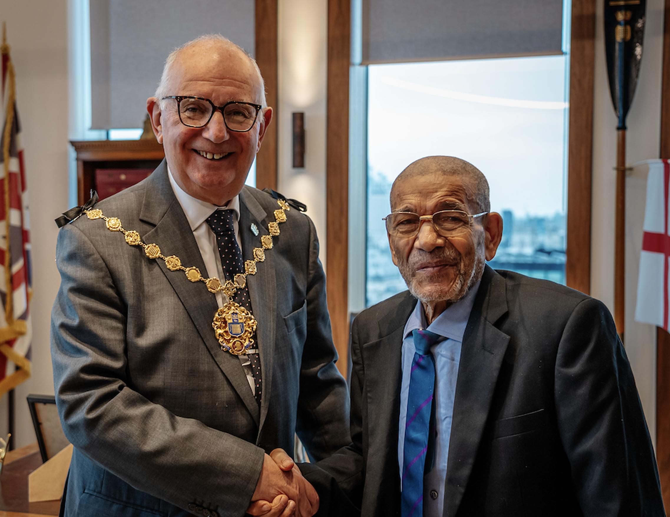 Cllr Paul Dimoldenberg with Nazmi Sedrak