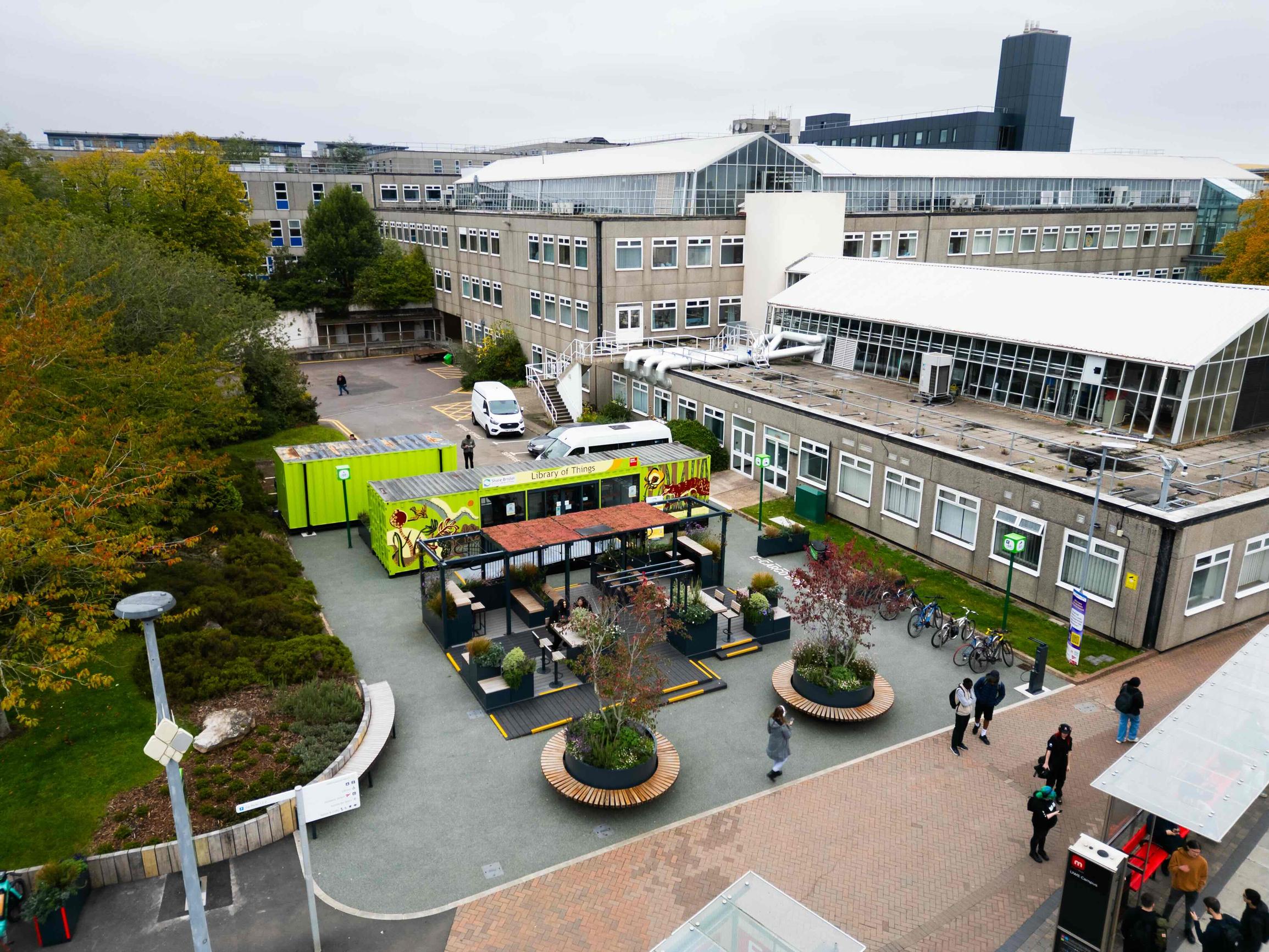 Mobility hub at the University of the West of England campus PIC: Meristem