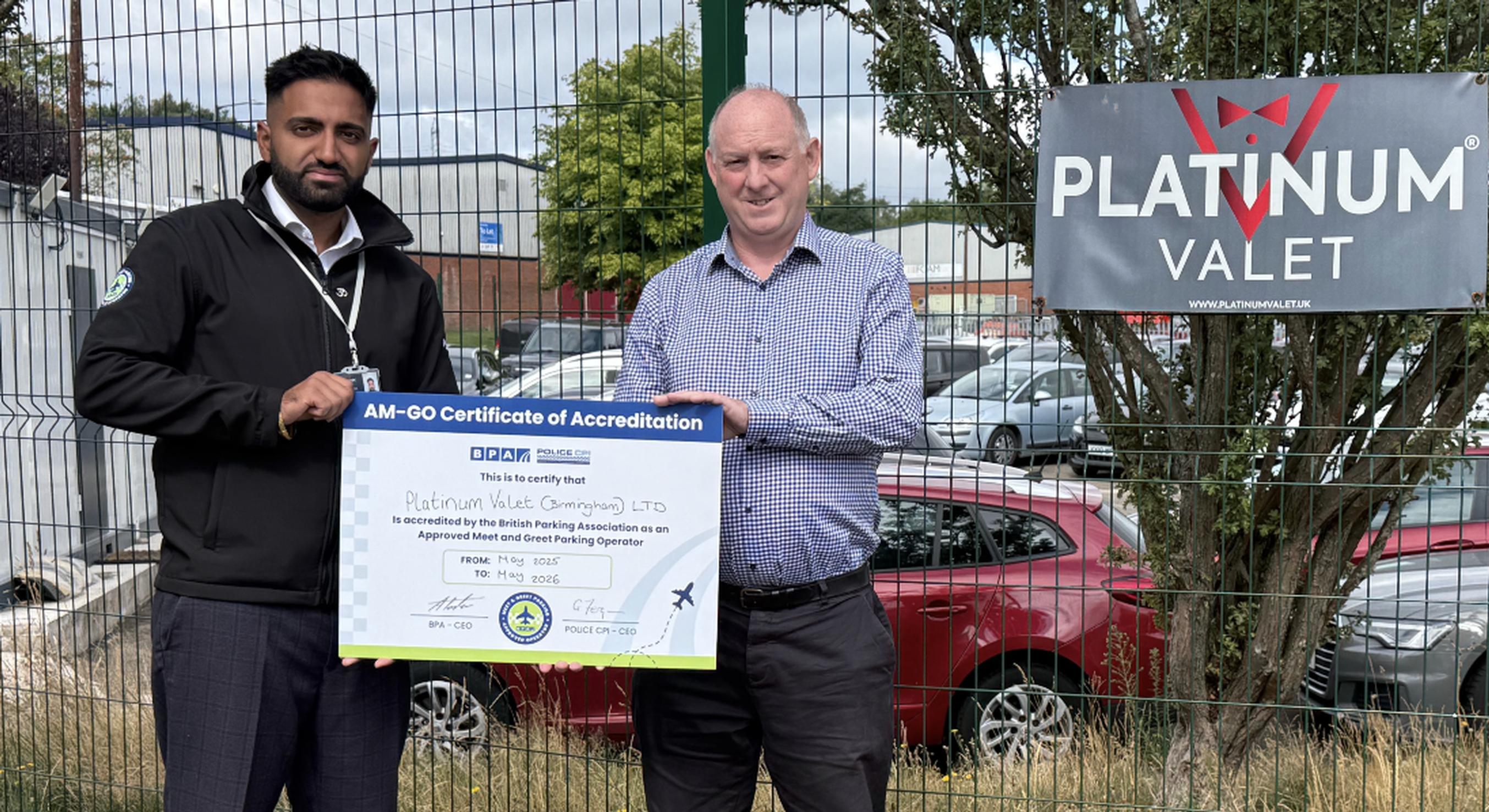 Platinum Valet receives its AM-Go award