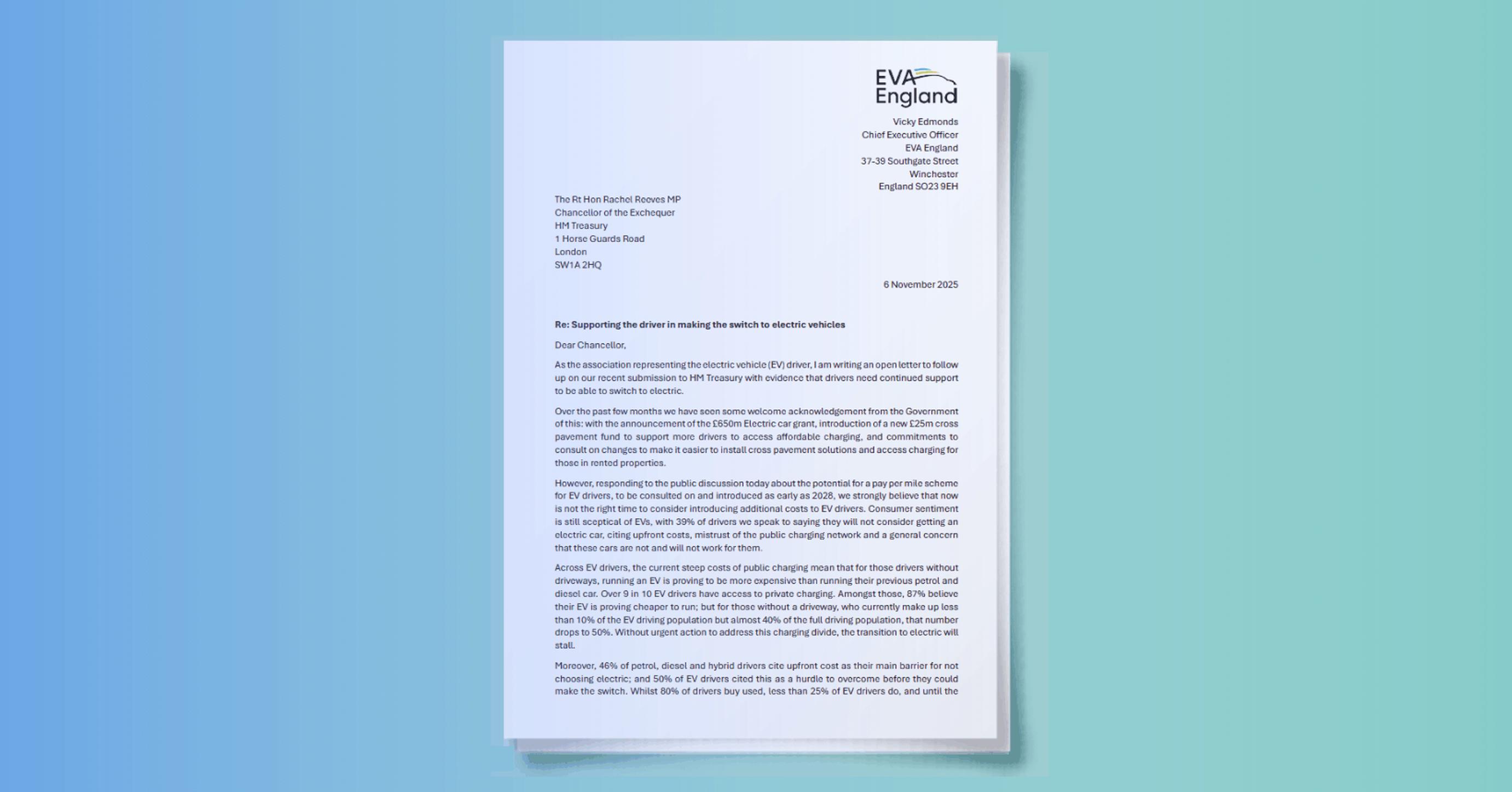 The EAV England letter