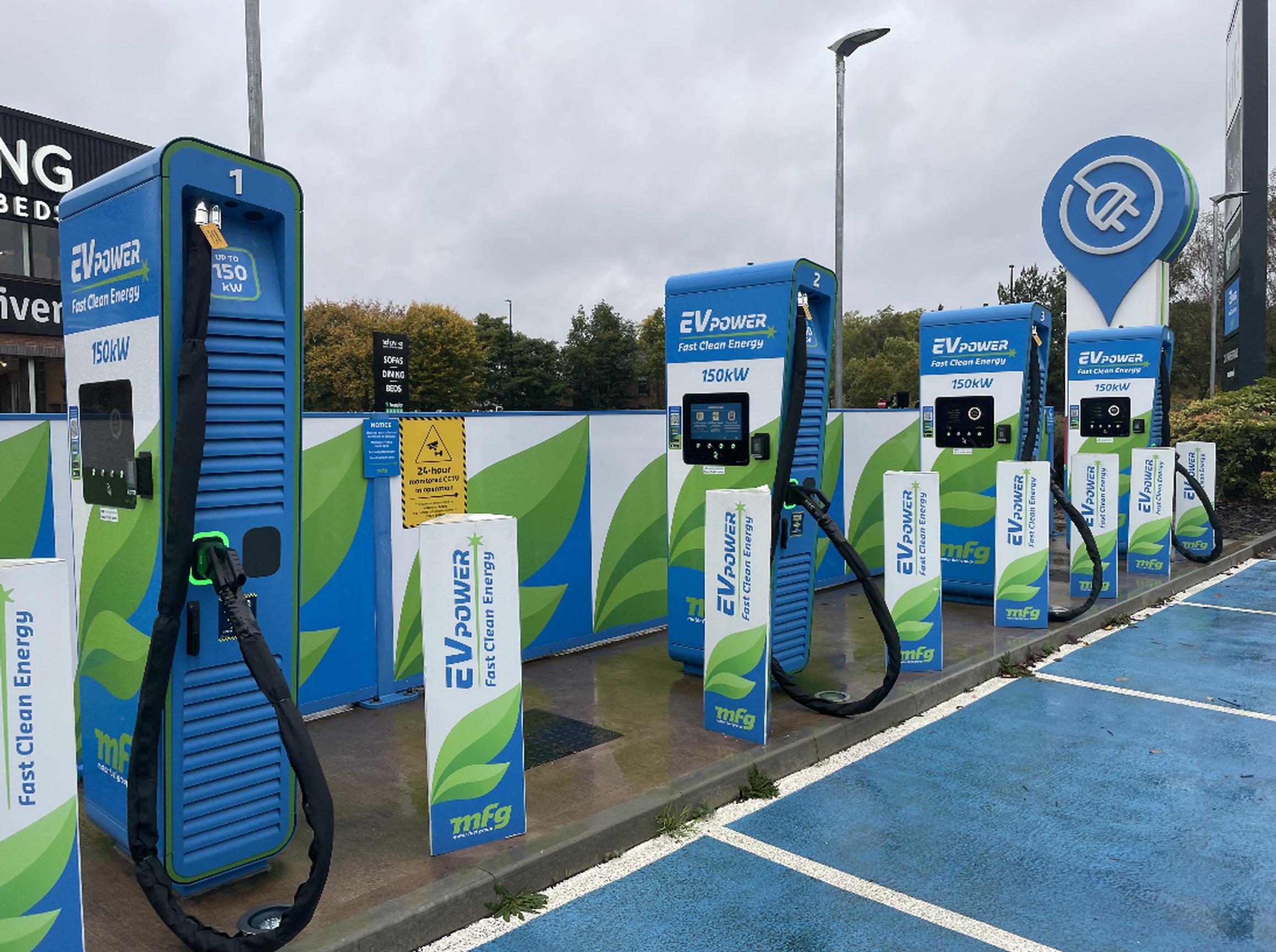 MFG EV Power chargers with CatStrap EV Cable Protectors