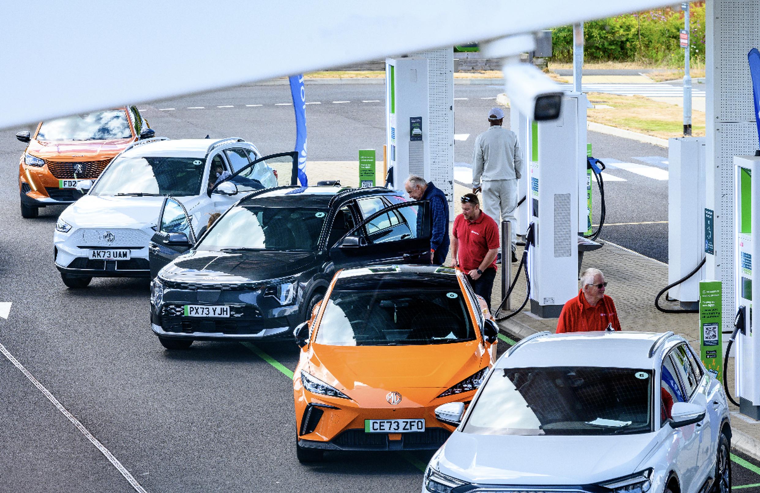 Drivers test electric vehicles during an Motability Experience Day