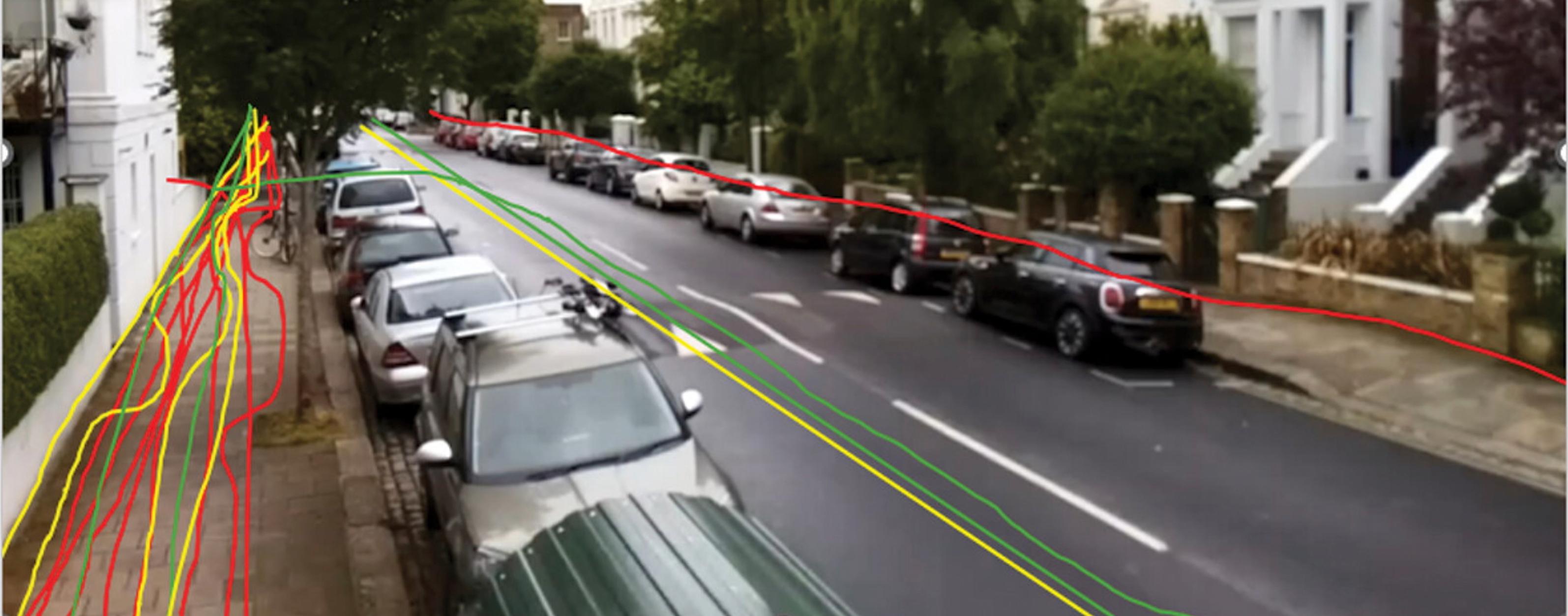 Analysis of how individuals using mobility aids interacted with public spaces on a road within an LTN was transposed onto a still image