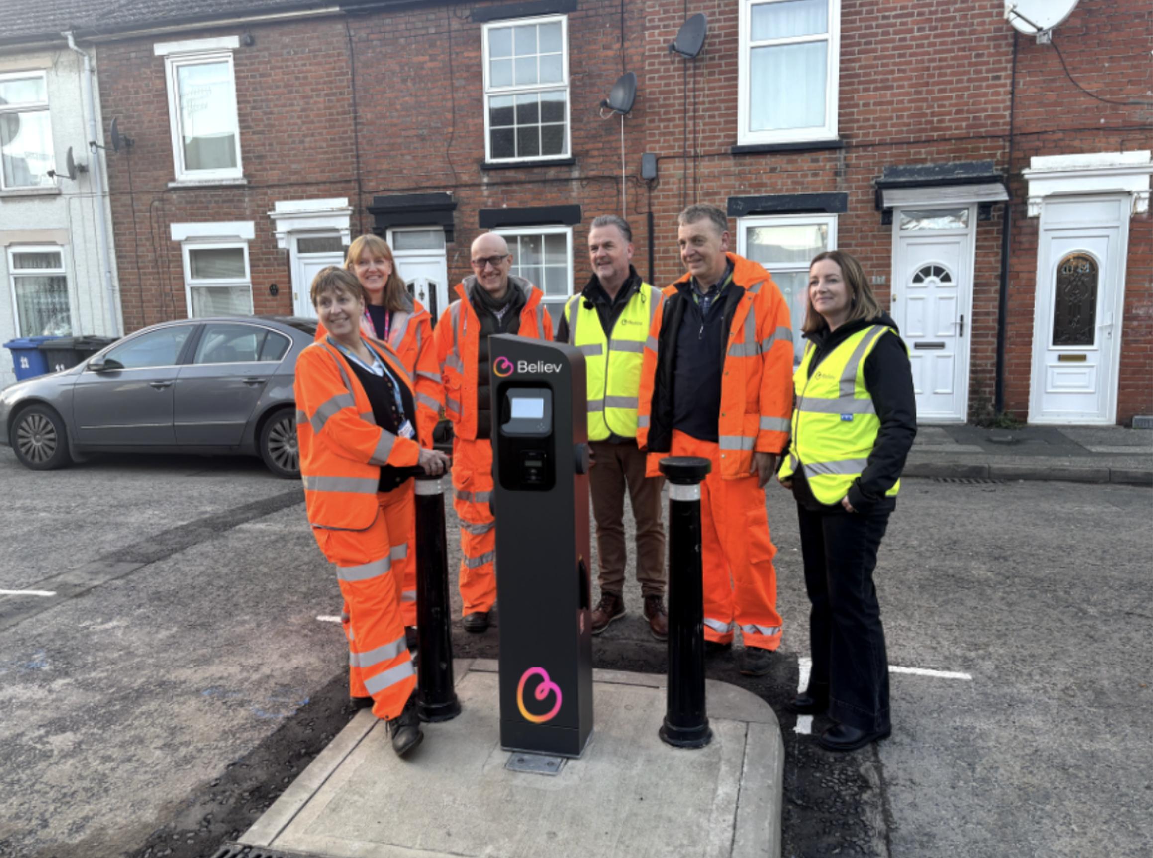 Suffolk County Council’s Claire Ling, Amy Rushton and Matt Hullis, with Believ’s Darren Harris, Suffolk’s Matthew Ling and Believ’s Charlene Carroll