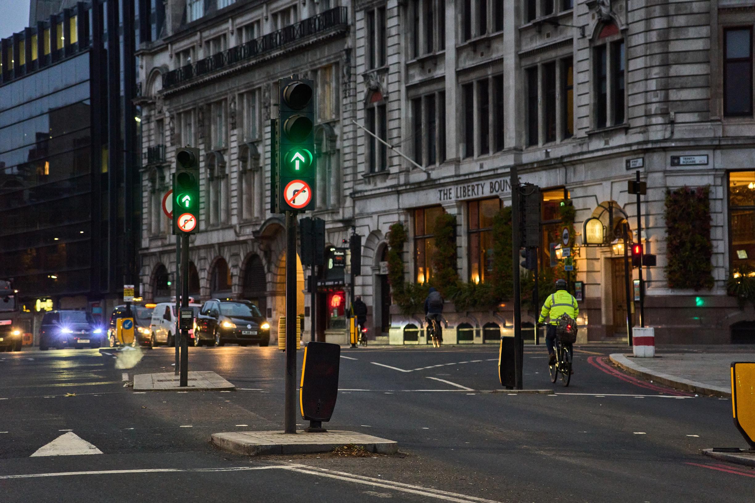 Signal controlled junction in central London