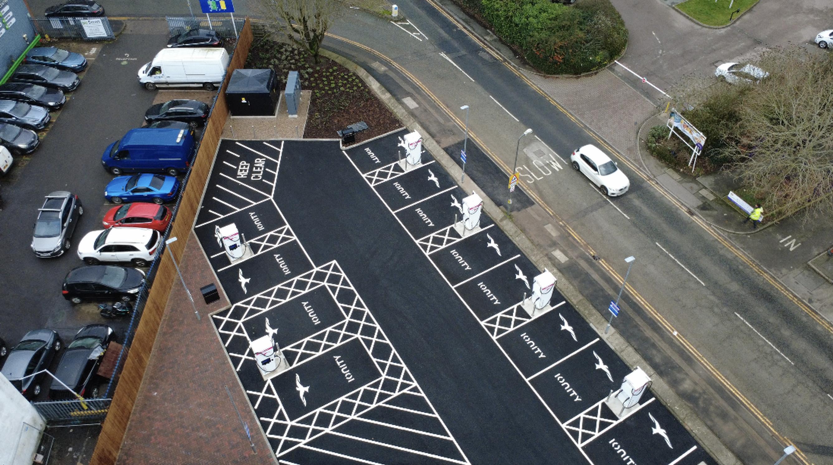 The IONITY hub in Aston