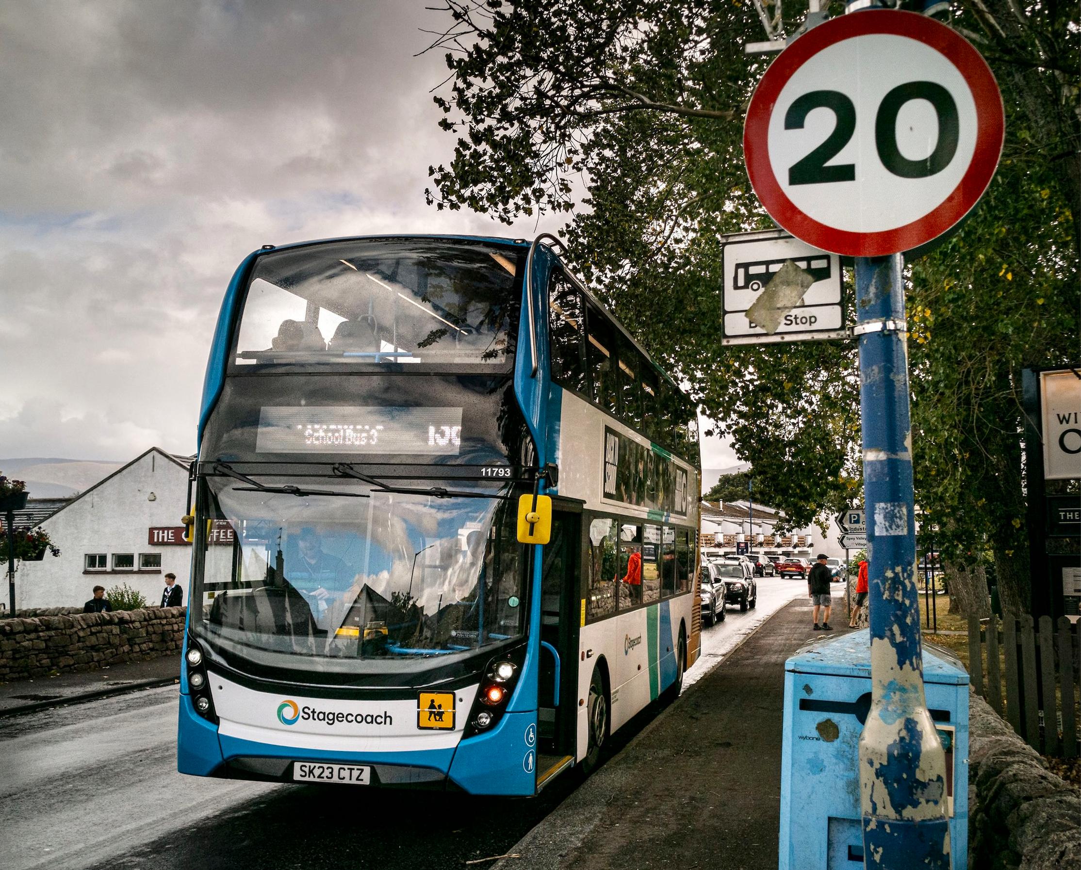 A 20mph sign in Aviemore. Highland Council is monitoring changes in average speeds after 20mph implementation.