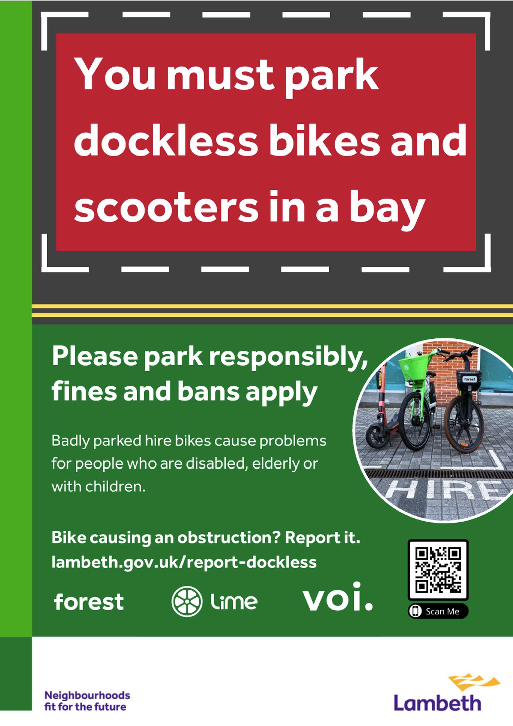 Lambeth creates formal e-bike parking bays