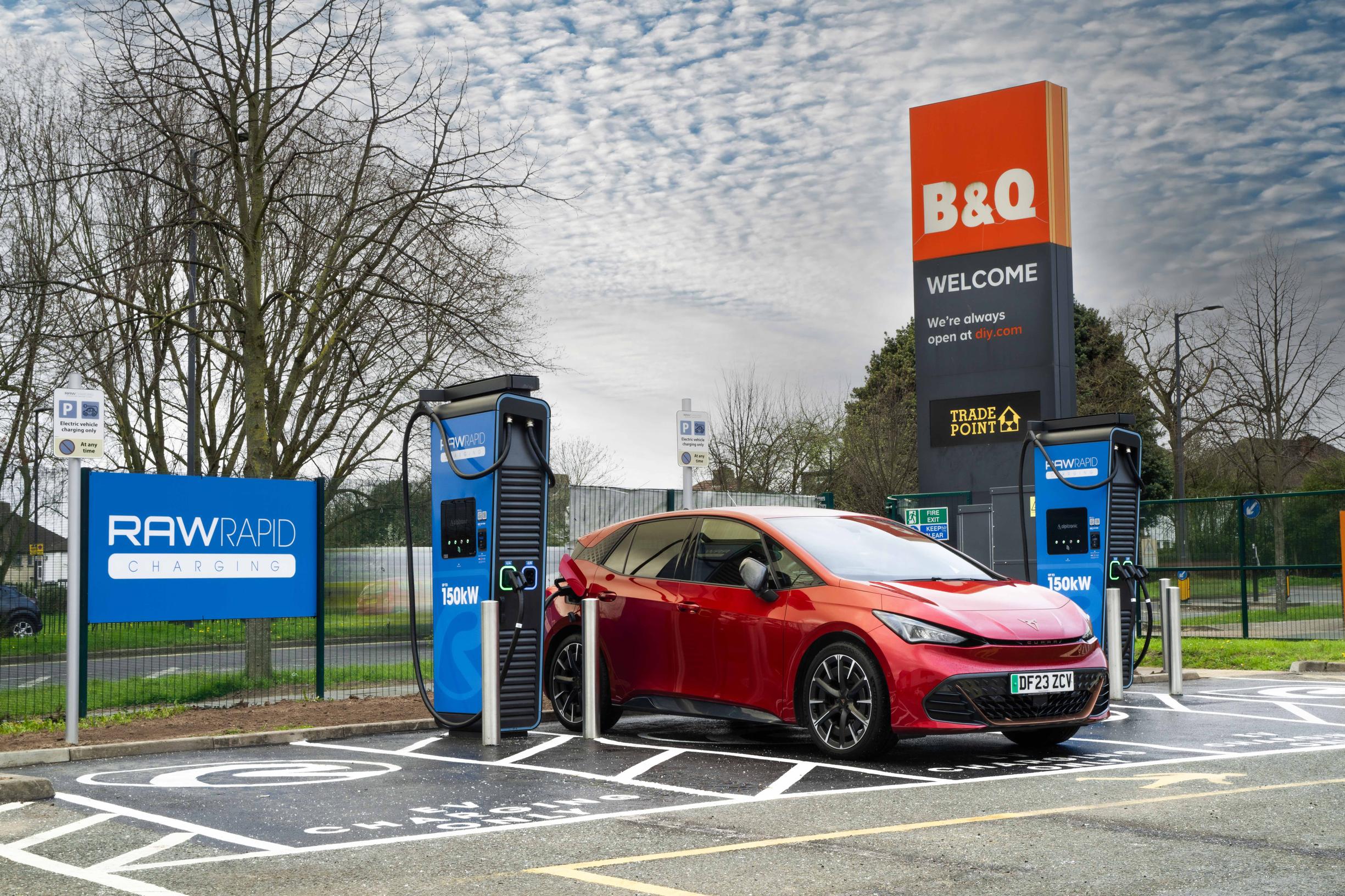 Raw Charging hub at a B&Q store