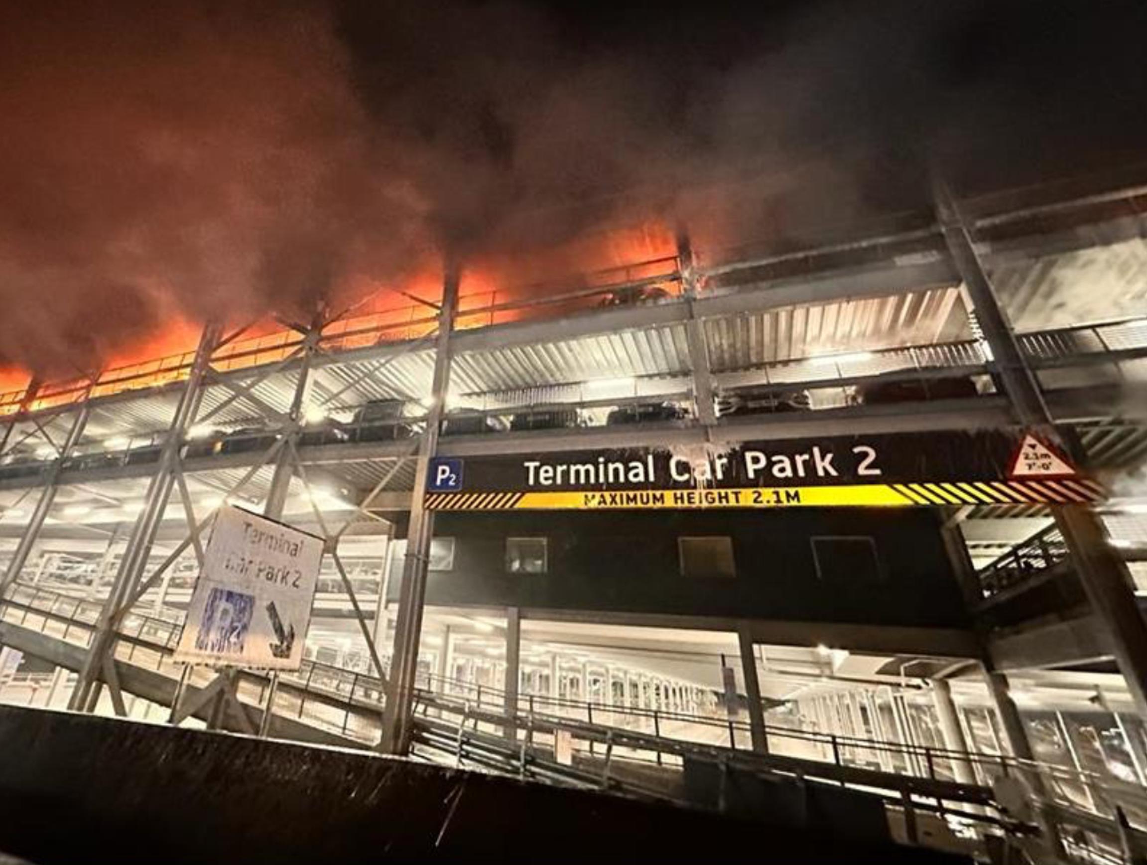 Image from Bedfordshire Fire & Rescue`s Significant Incident Report: London Luton Airport Terminal Car
Park 2